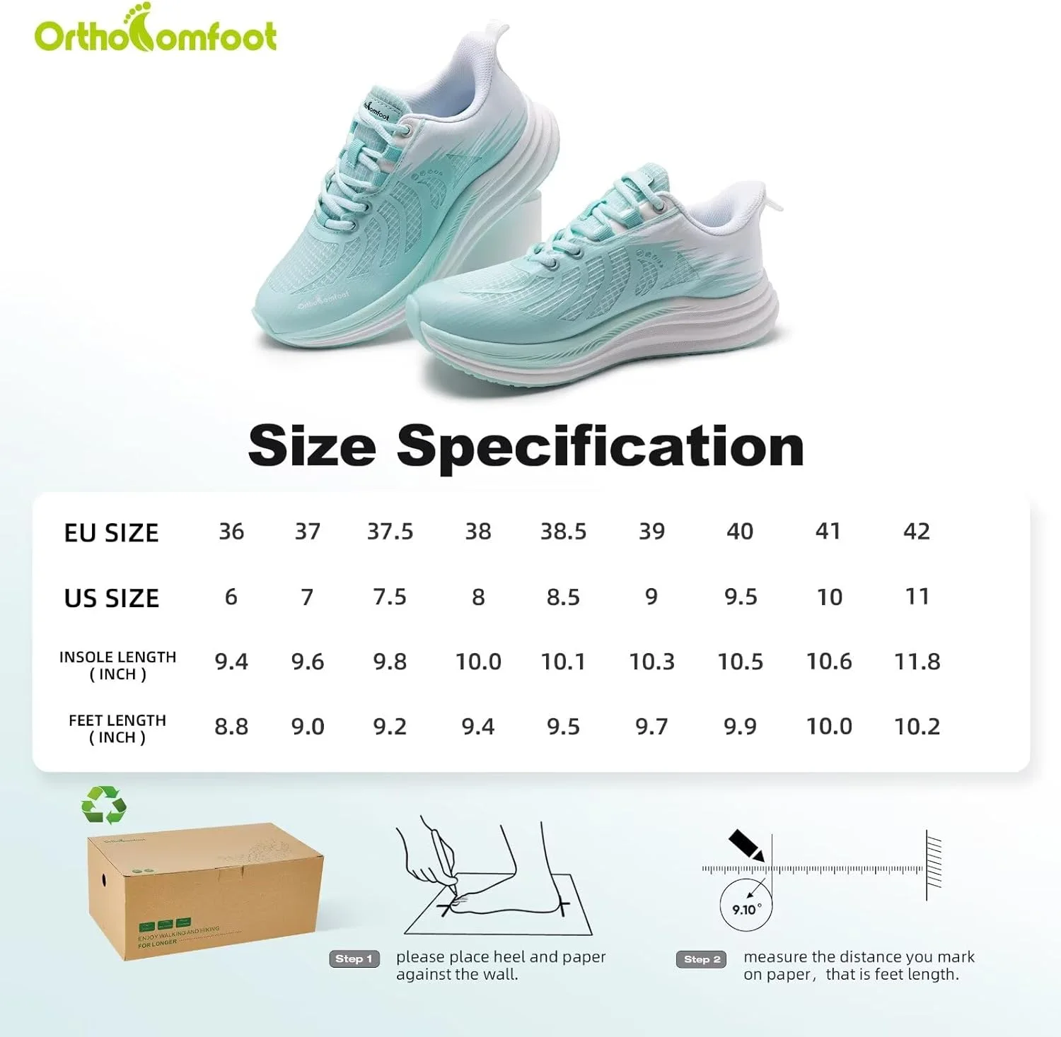 کفش های دویدن جاده ارتوپدی زنانه: کفش های ورزشی ارتوپدی فاشیای پلانتار با پشتیبانی قوس راحت، کفش های کتانی مد روز ورزشی، کفش های پیاده روی تنیس تخت و معمولی برای درد پا و پاشنه