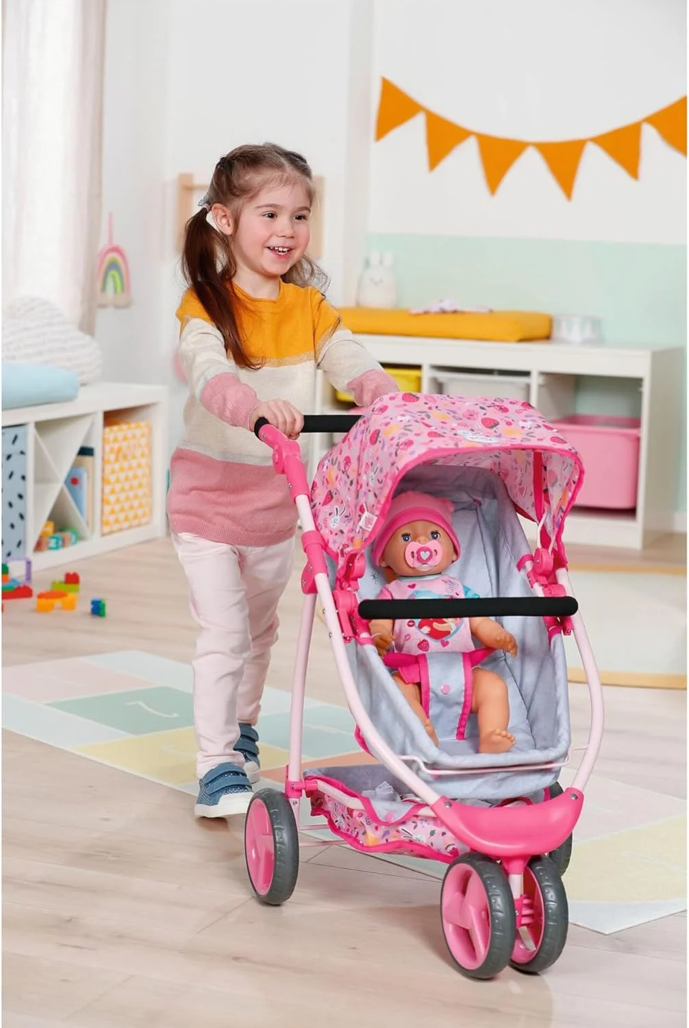 کالسکه عروسک دِلُوکس بیبی بورن زپف کریشن با سطح تکیه گاه و دسته قابل تنظیم، 834145