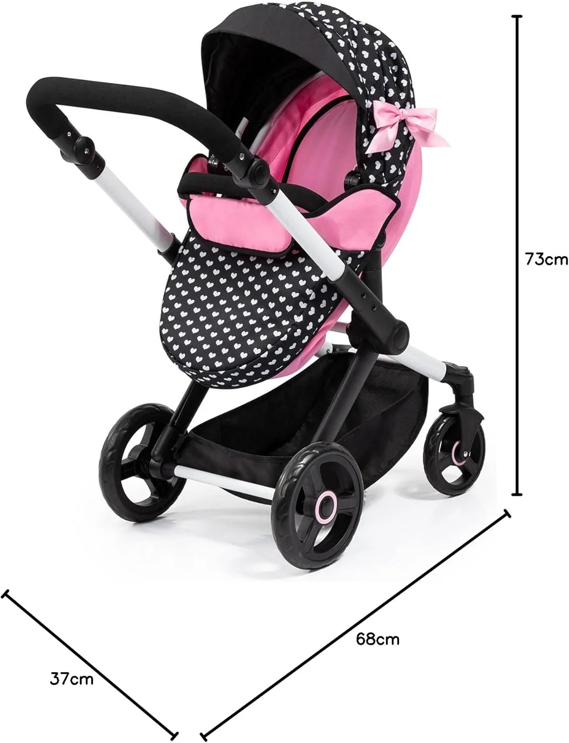 کالسکه عروسک ترکیبی Bayer Design 17060AA مدل Xeo، دسته قابل تنظیم ارتفاع، تبدیلشدنی، به همراه کیف کالسکه عروسک ترکیبی Bayer Design 17060AA مدل Xeo، دسته قابل تنظیم ارتفاع، تبدیلشدنی، به همراه کیف