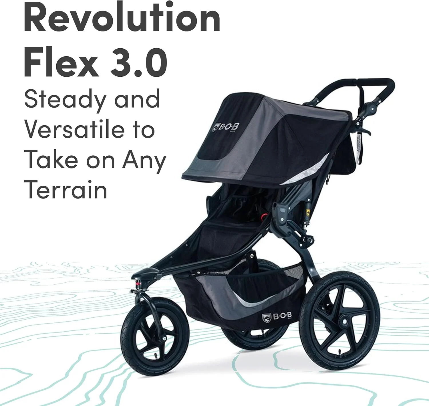 کالسکه دویدن BOB Gear Revolution Flex 3.0، مشکی گرافیتی کالسکه دویدن BOB Gear Revolution Flex 3.0، مشکی گرافیتی