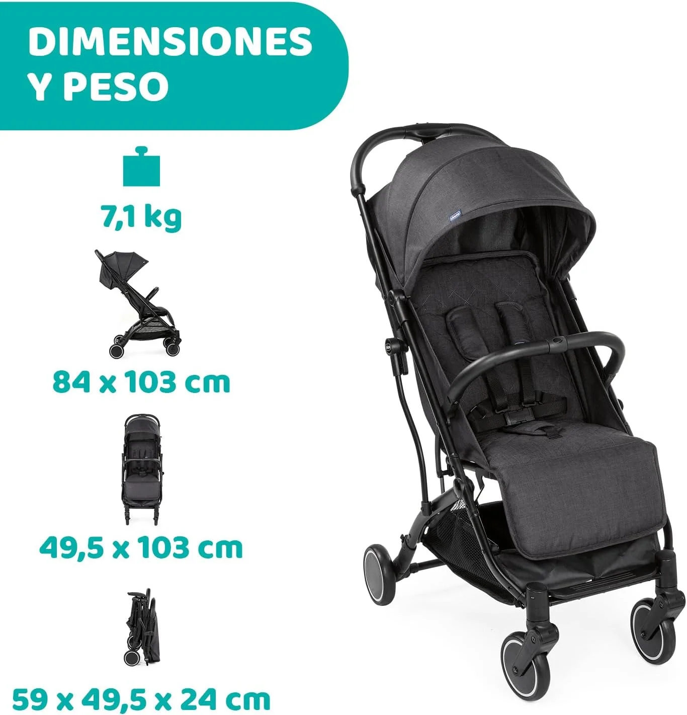 Chicco Trolley Me Convertible Stroller 0m-5y, Stone
