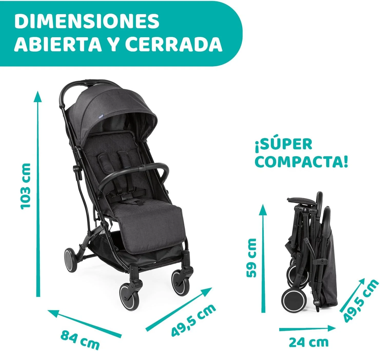 Chicco Trolley Me Convertible Stroller 0m-5y, Stone