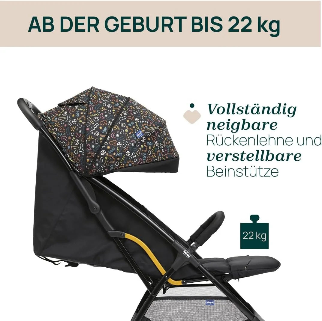 Chicco Glee Stroller 0m-4y, Playful Black Chicco Glee Stroller 0m-4y, Playful Black