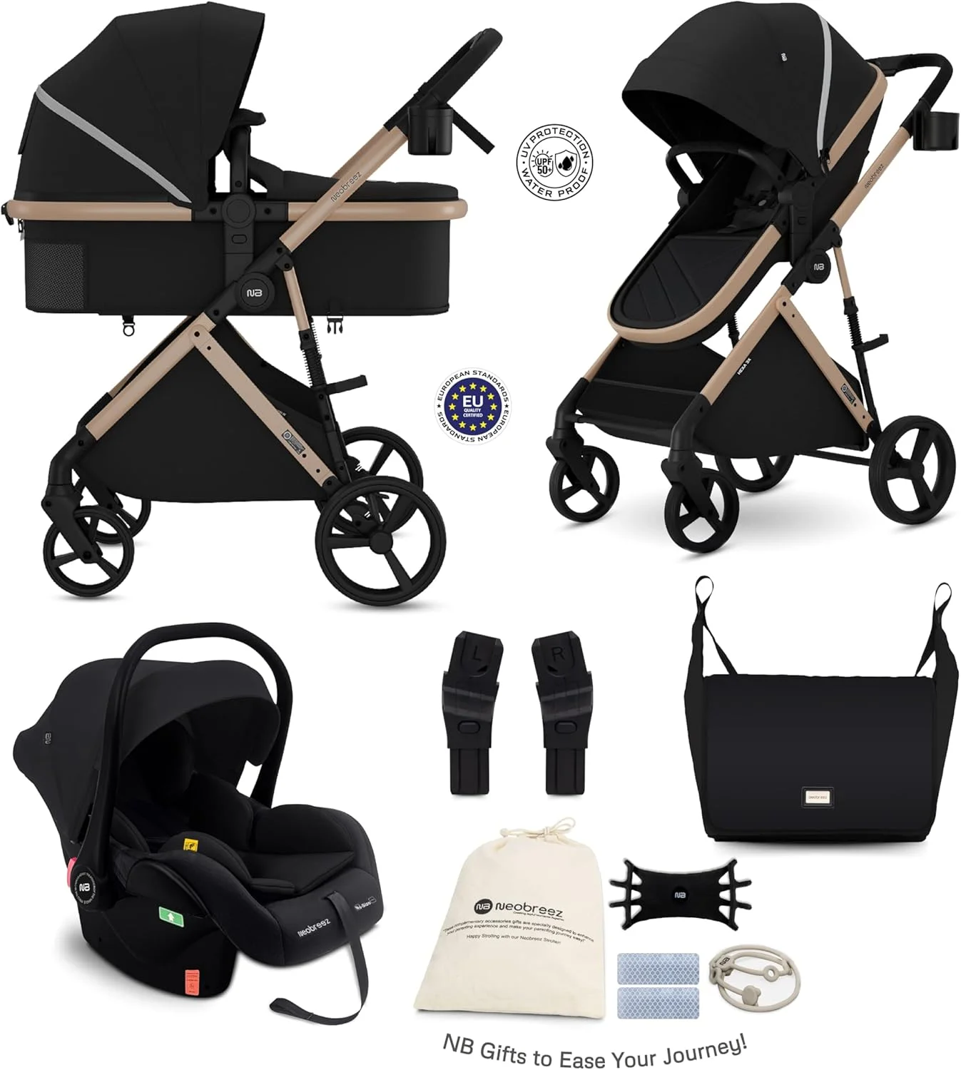 ست کالسکه مسافرتی 3 در 1 نوزاد HEXA3X به همراه صندلی ماشین، سبد XL، سایبان ضد آب UPF 50+، کالسکه با دسته قابل برگشت، 0-4 سال، 22 کیلوگرم ست کالسکه مسافرتی 3 در 1 نوزاد HEXA3X به همراه صندلی ماشین، سبد XL، سایبان ضد آب UPF 50+، کالسکه با دسته قابل برگشت، 0-4 سال، 22 کیلوگرم