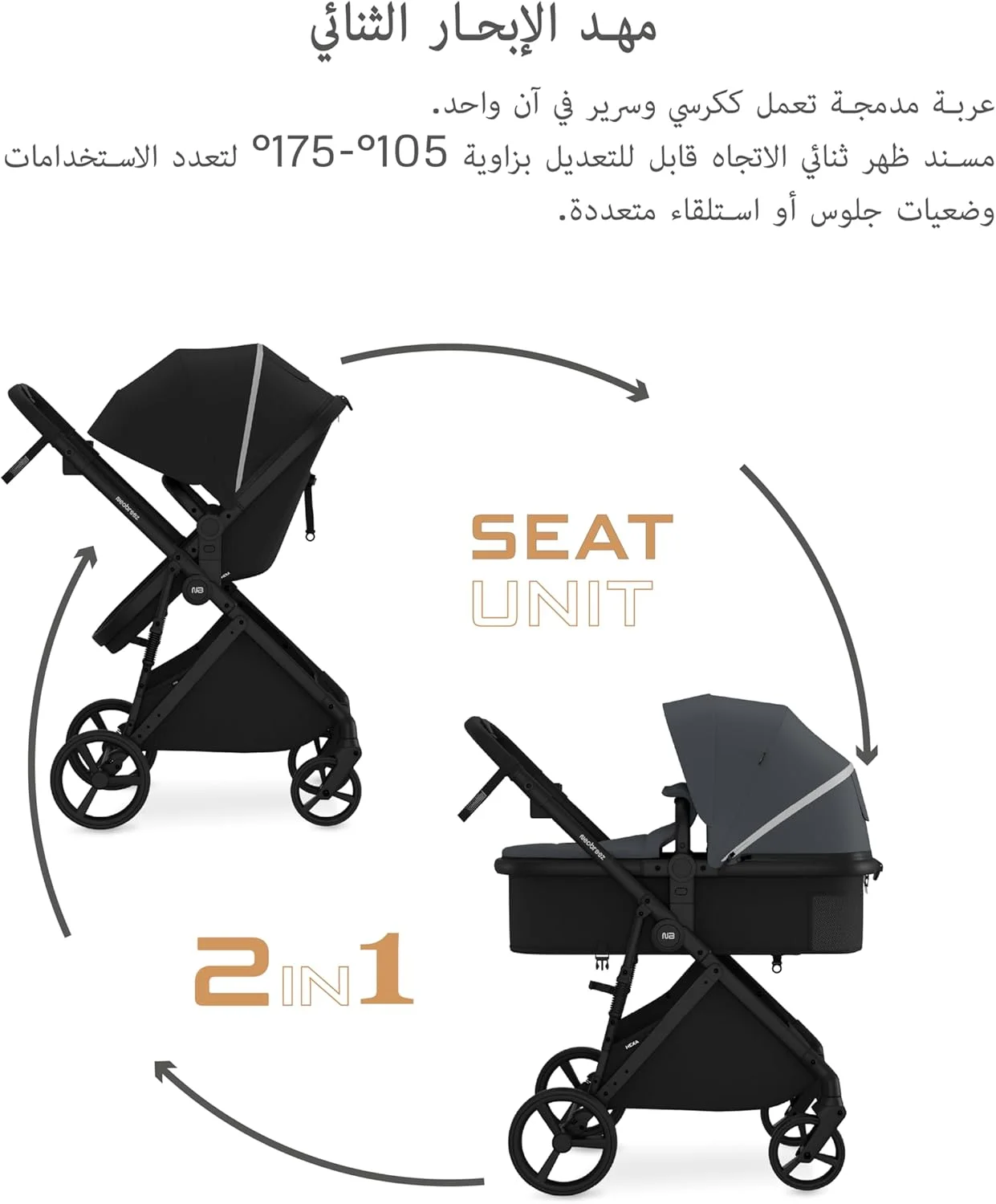 ست کالسکه مسافرتی تاشو 2 در 1 HEXA، سبد حمل و گهواره، سبد XL، سایبان ضد آب UPF 50+، کالسکه بچه با دسته قابل برگشت، جا لیوانی 2 در 1، 0-4 سال، 22 کیلوگرم ست کالسکه مسافرتی تاشو 2 در 1 HEXA، سبد حمل و گهواره، سبد XL، سایبان ضد آب UPF 50+، کالسکه بچه با دسته قابل برگشت، جا لیوانی 2 در 1، 0-4 سال، 22 کیلوگرم