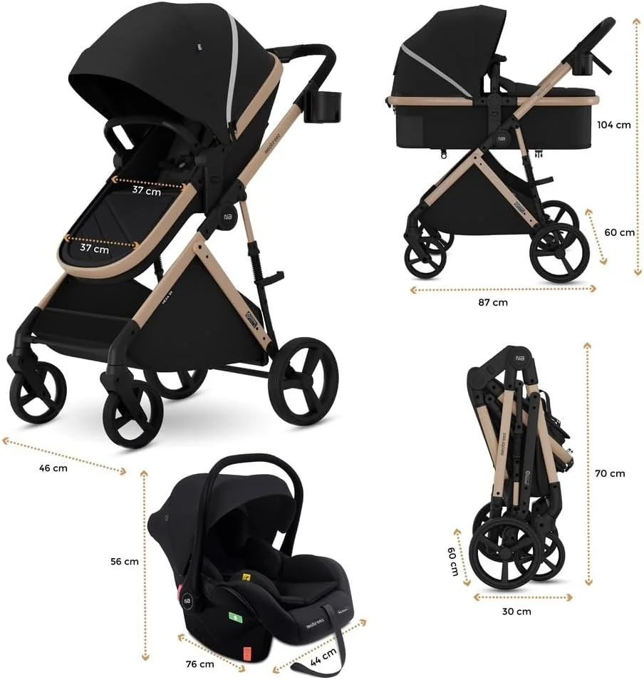 ست کالسکه مسافرتی 3 در 1 نوزاد HEXA3X به همراه صندلی ماشین، سبد XL، سایبان ضد آب UPF 50+، کالسکه با دسته قابل برگشت، 0-4 سال، 22 کیلوگرم ست کالسکه مسافرتی 3 در 1 نوزاد HEXA3X به همراه صندلی ماشین، سبد XL، سایبان ضد آب UPF 50+، کالسکه با دسته قابل برگشت، 0-4 سال، 22 کیلوگرم