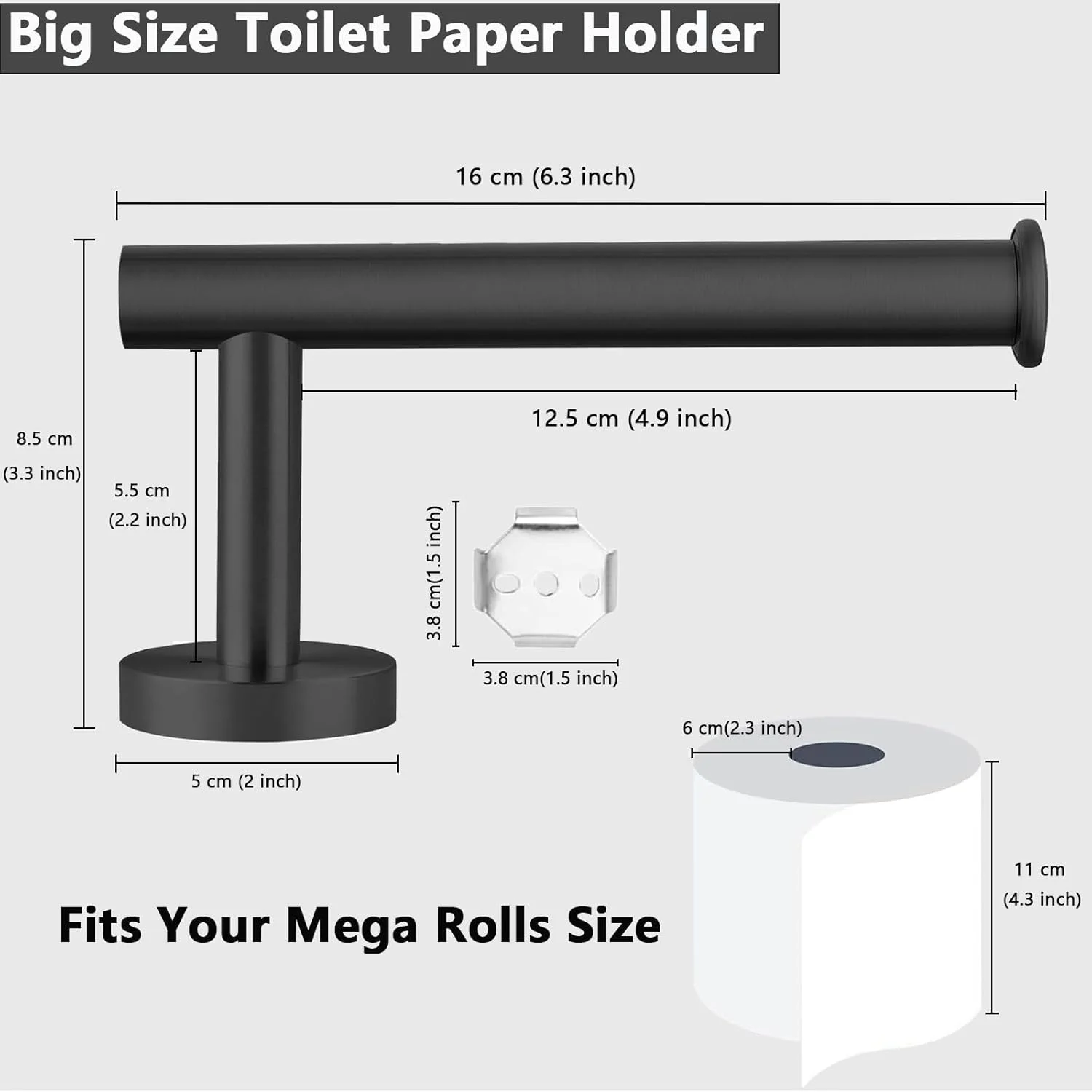 جا دستمال کاغذی توالت WOOPHEN استیل ضد زنگ SUS304، جا رولی دستمال کاغذی گرد مدرن نصب شده روی دیوار، جا دستمال کاغذی توالت 6 اینچی برای حمام، آشپزخانه، دستشویی (مشکی مات) جا دستمال کاغذی توالت WOOPHEN استیل ضد زنگ SUS304، جا رولی دستمال کاغذی گرد مدرن نصب شده روی دیوار، جا دستمال کاغذی توالت 6 اینچی برای حمام، آشپزخانه، دستشویی (مشکی مات)