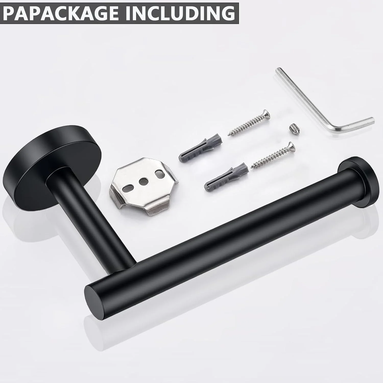 جا دستمال کاغذی توالت WOOPHEN استیل ضد زنگ SUS304، جا رولی دستمال کاغذی گرد مدرن نصب شده روی دیوار، جا دستمال کاغذی توالت 6 اینچی برای حمام، آشپزخانه، دستشویی (مشکی مات) جا دستمال کاغذی توالت WOOPHEN استیل ضد زنگ SUS304، جا رولی دستمال کاغذی گرد مدرن نصب شده روی دیوار، جا دستمال کاغذی توالت 6 اینچی برای حمام، آشپزخانه، دستشویی (مشکی مات)