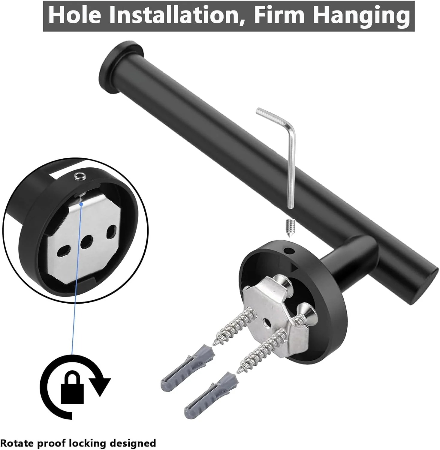 جا دستمال کاغذی توالت WOOPHEN استیل ضد زنگ SUS304، جا رولی دستمال کاغذی گرد مدرن نصب شده روی دیوار، جا دستمال کاغذی توالت 6 اینچی برای حمام، آشپزخانه، دستشویی (مشکی مات) جا دستمال کاغذی توالت WOOPHEN استیل ضد زنگ SUS304، جا رولی دستمال کاغذی گرد مدرن نصب شده روی دیوار، جا دستمال کاغذی توالت 6 اینچی برای حمام، آشپزخانه، دستشویی (مشکی مات)