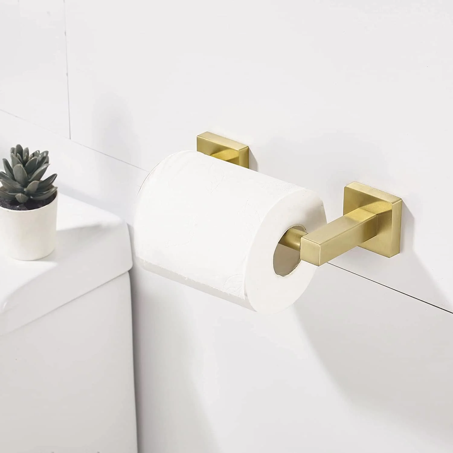 ست نگهدارنده دستمال توالت و حلقه حوله دستی طلایی WOLIBEER، نگهدارنده رول دستمال توالت برنجی برس خورده، ست سخت افزار مدرن حمام، نصب دیواری استیل ضد زنگ 2 تکه ست نگهدارنده دستمال توالت و حلقه حوله دستی طلایی WOLIBEER، نگهدارنده رول دستمال توالت برنجی برس خورده، ست سخت افزار مدرن حمام، نصب دیواری استیل ضد زنگ 2 تکه