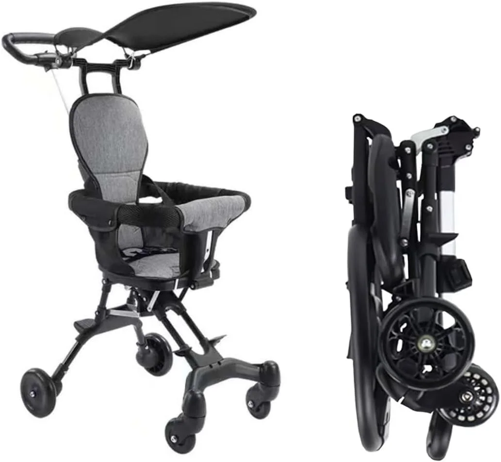 کالسکه تاشو نوزاد، کالسکه سبک وزن قابل حمل با 4 چرخ، کالسکه مسافرتی جمع و جور مناسب هواپیما، کالسکه ارگونومیک قابل تنظیم برای کودکان 1 تا 3 سال، مشکی کالسکه تاشو نوزاد، کالسکه سبک وزن قابل حمل با 4 چرخ، کالسکه مسافرتی جمع و جور مناسب هواپیما، کالسکه ارگونومیک قابل تنظیم برای کودکان 1 تا 3 سال، مشکی