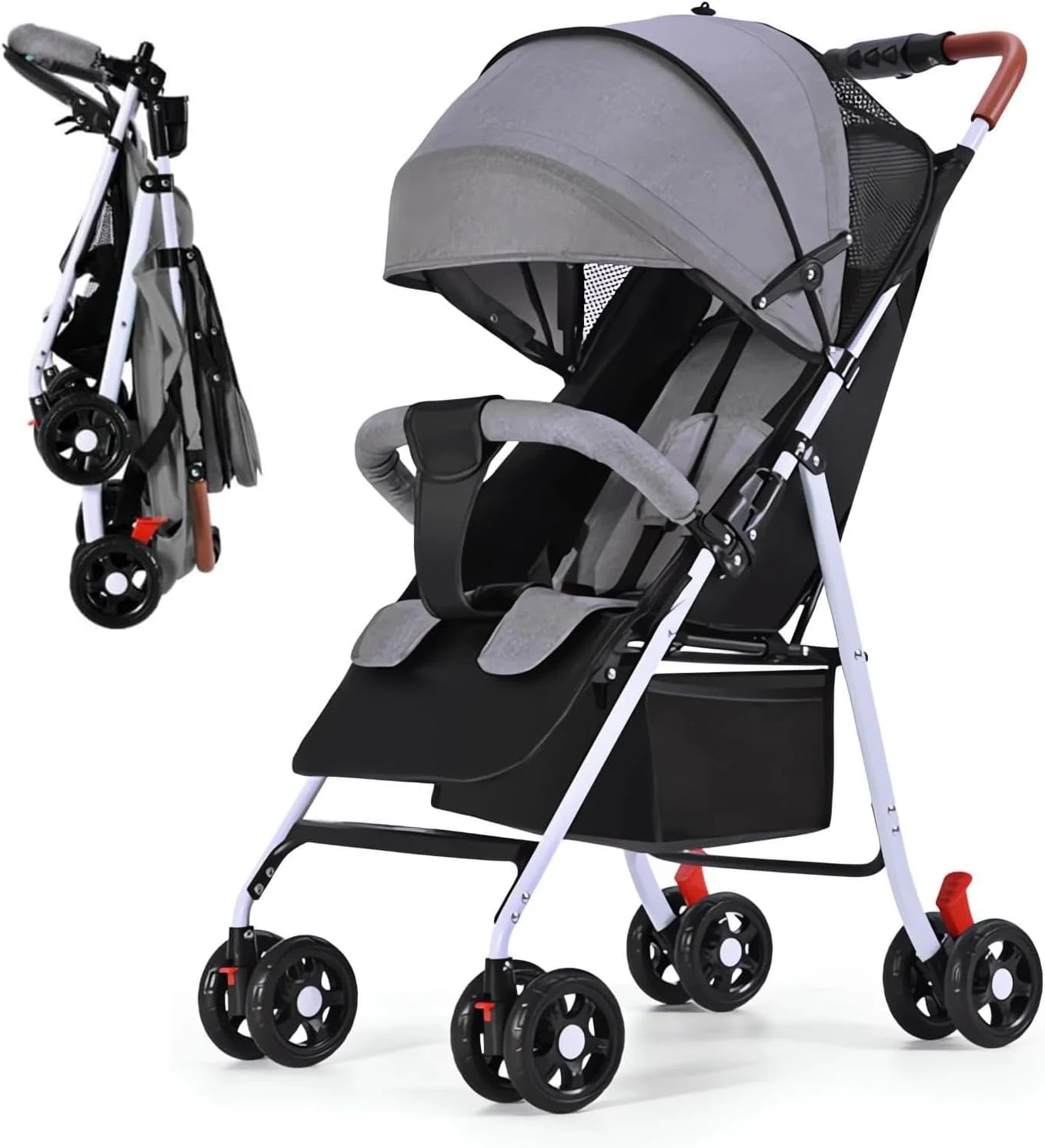 کالسکه مسافرتی سبک وزن OYDAS، تاشو با یک دست، دارای پشتی قابل تنظیم، کمربند ایمنی 5 نقطه ای و سبد ذخیره سازی بزرگ - جمع و جور برای هواپیما/ماشین، مناسب برای نوزاد از بدو تولد تا 3 سال (0-25 کیلوگرم) کالسکه مسافرتی سبک وزن OYDAS، تاشو با یک دست، دارای پشتی قابل تنظیم، کمربند ایمنی 5 نقطه ای و سبد ذخیره سازی بزرگ - جمع و جور برای هواپیما/ماشین، مناسب برای نوزاد از بدو تولد تا 3 سال (0-25 کیلوگرم)