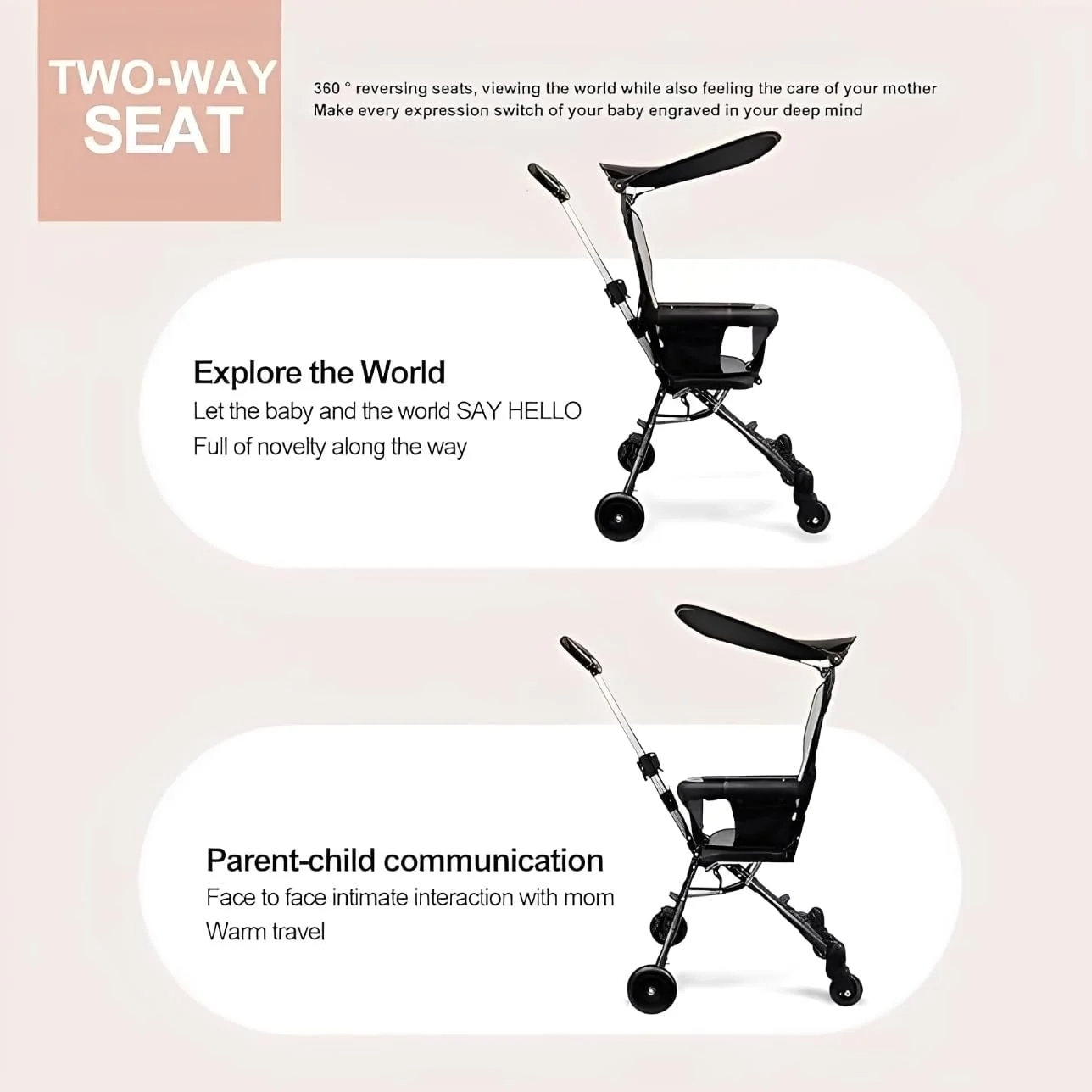 کالسکه تاشو نوزاد، کالسکه سبک وزن قابل حمل با 4 چرخ، کالسکه مسافرتی جمع و جور مناسب هواپیما، کالسکه ارگونومیک قابل تنظیم برای کودکان 1 تا 3 سال، مشکی کالسکه تاشو نوزاد، کالسکه سبک وزن قابل حمل با 4 چرخ، کالسکه مسافرتی جمع و جور مناسب هواپیما، کالسکه ارگونومیک قابل تنظیم برای کودکان 1 تا 3 سال، مشکی