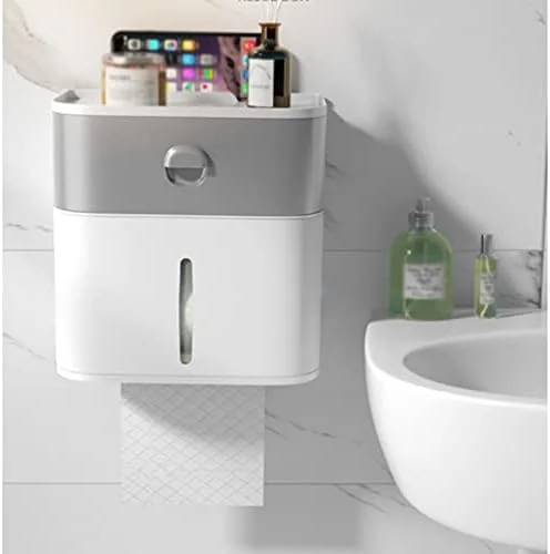 جا دستمال کاغذی ضد آب WXYZABC، دیواری، با ظرفیت بزرگ، دارای کشو، قابل حمل، قفسه دستمال کاغذی حمام جا دستمال کاغذی ضد آب WXYZABC، دیواری، با ظرفیت بزرگ، دارای کشو، قابل حمل، قفسه دستمال کاغذی حمام