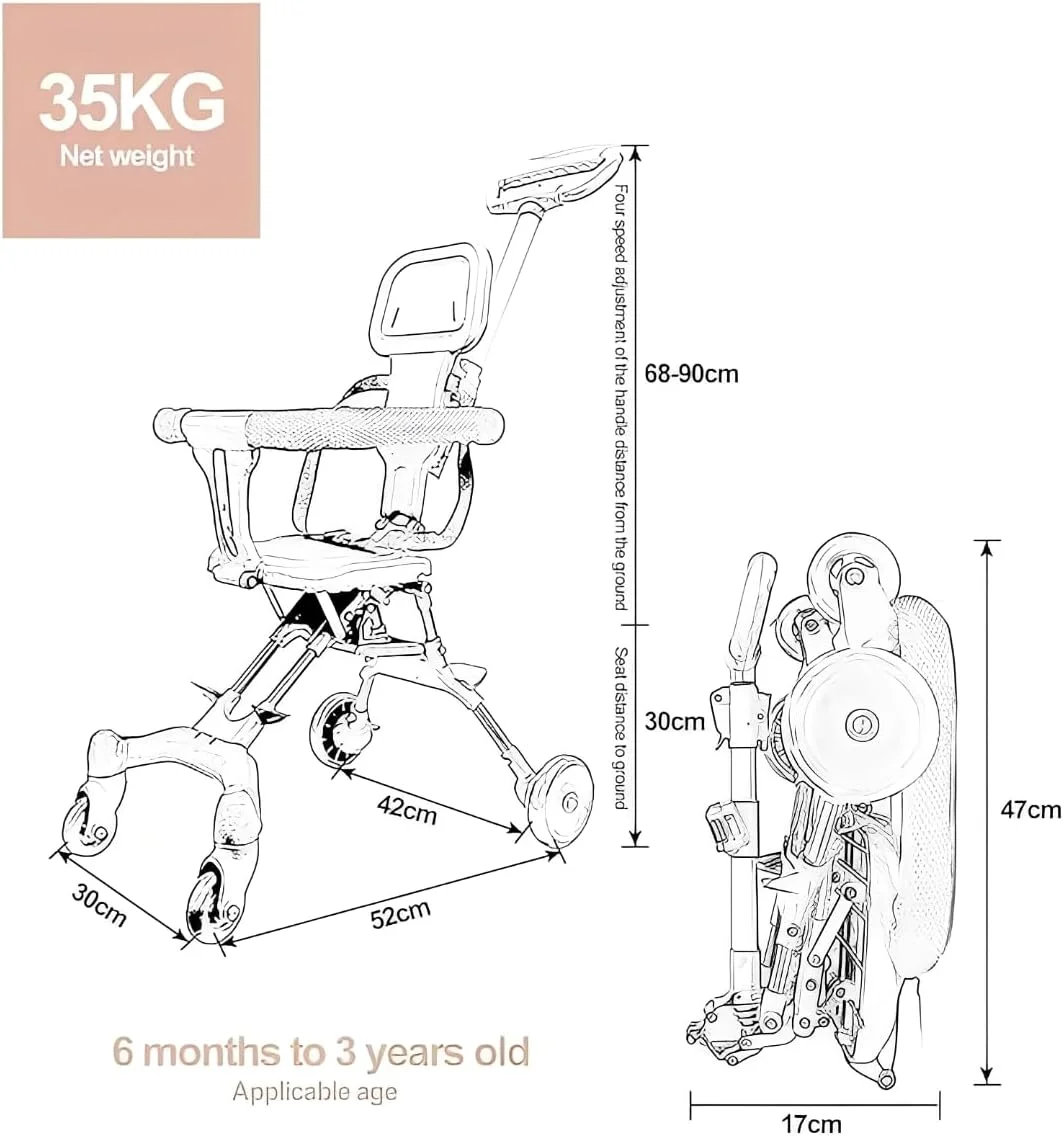 کالسکه تاشو نوزاد، کالسکه سبک وزن قابل حمل با 4 چرخ، کالسکه مسافرتی جمع و جور مناسب هواپیما، کالسکه ارگونومیک قابل تنظیم برای کودکان 1 تا 3 سال، مشکی کالسکه تاشو نوزاد، کالسکه سبک وزن قابل حمل با 4 چرخ، کالسکه مسافرتی جمع و جور مناسب هواپیما، کالسکه ارگونومیک قابل تنظیم برای کودکان 1 تا 3 سال، مشکی