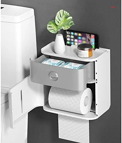 جا دستمال کاغذی ضد آب WXYZABC، دیواری، با ظرفیت بزرگ، دارای کشو، قابل حمل، قفسه دستمال کاغذی حمام جا دستمال کاغذی ضد آب WXYZABC، دیواری، با ظرفیت بزرگ، دارای کشو، قابل حمل، قفسه دستمال کاغذی حمام