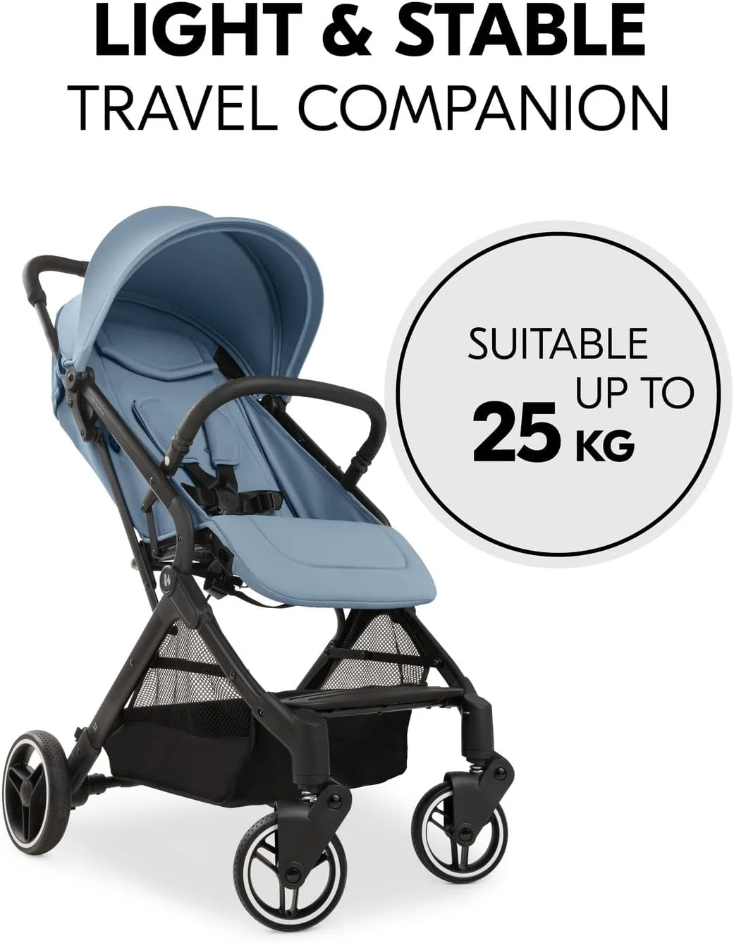 Hauck Travel N Care Plus Stroller, Blue - Lightweight Pushchair (only 7.4kg), 25kg Load, Suspension, Compact & Foldable, UPF 50+ Fully Extendable Hood, with Raincover Hauck Travel N Care Plus Stroller, Blue - Lightweight Pushchair (only 7.4kg), 25kg Load, Suspension, Compact & Foldable, UPF 50+ Fully Extendable Hood, with Raincover