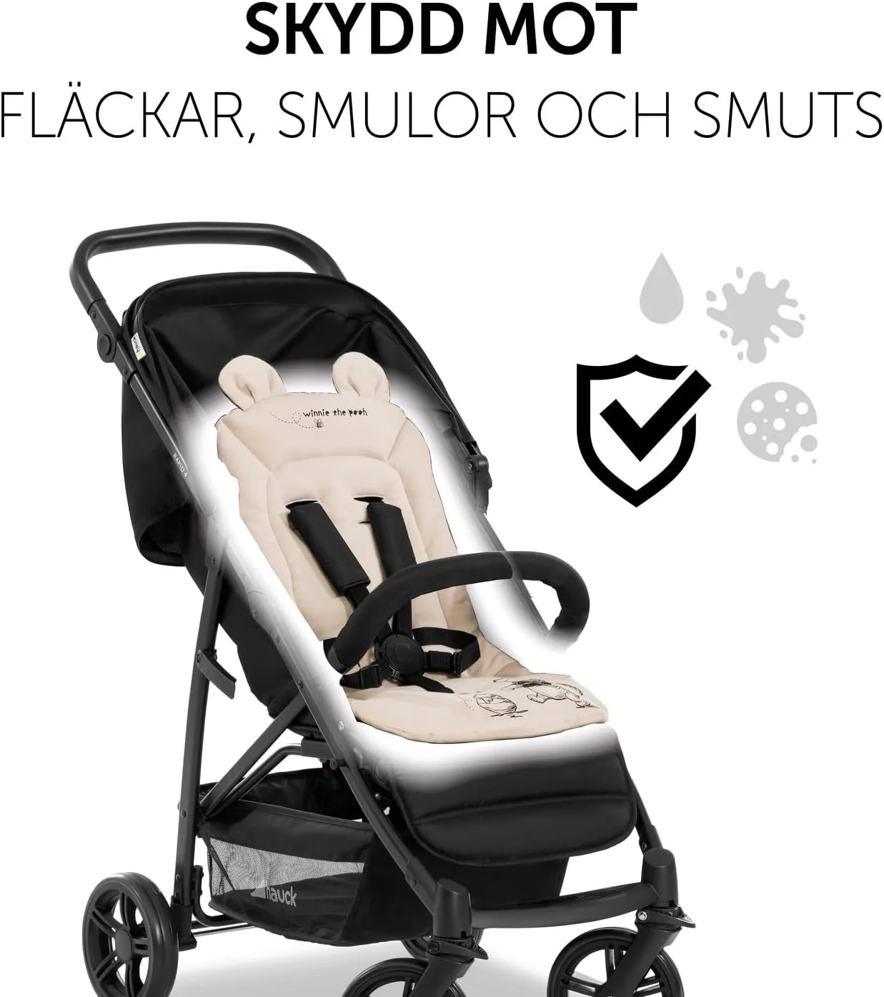 Hauck Padded Pushchair Liner, Winnie the Pooh Beige - Universal Fit for all Pushchairs & Strollers, Breathable & Soft Cotton, Machine Washable Hauck Padded Pushchair Liner, Winnie the Pooh Beige - Universal Fit for all Pushchairs & Strollers, Breathable & Soft Cotton, Machine Washable