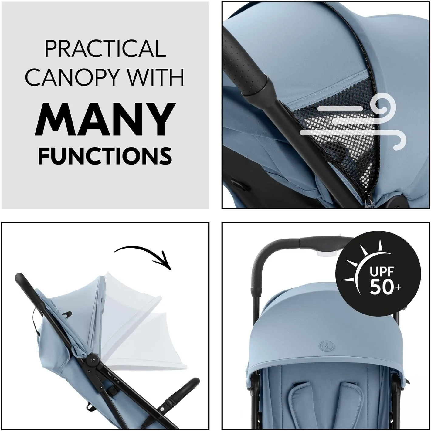 Hauck Travel N Care Plus Stroller, Blue - Lightweight Pushchair (only 7.4kg), 25kg Load, Suspension, Compact & Foldable, UPF 50+ Fully Extendable Hood, with Raincover Hauck Travel N Care Plus Stroller, Blue - Lightweight Pushchair (only 7.4kg), 25kg Load, Suspension, Compact & Foldable, UPF 50+ Fully Extendable Hood, with Raincover