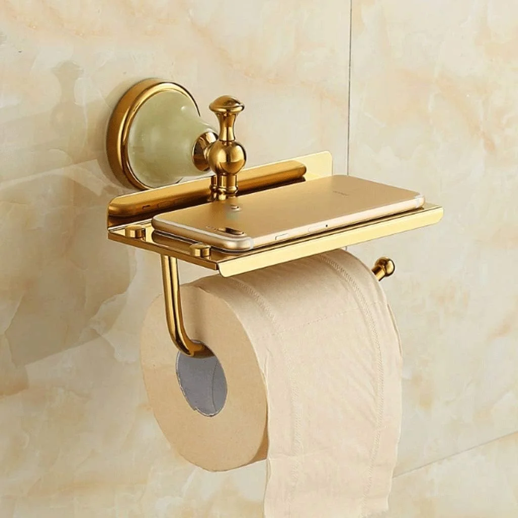 ZDmalt جا دستمال کاغذی طلایی برنجی، نگهدارنده رول دستمال کاغذی، محصول برنجی با کیفیت برای حمام، طلایی ZDmalt جا دستمال کاغذی طلایی برنجی، نگهدارنده رول دستمال کاغذی، محصول برنجی با کیفیت برای حمام، طلایی