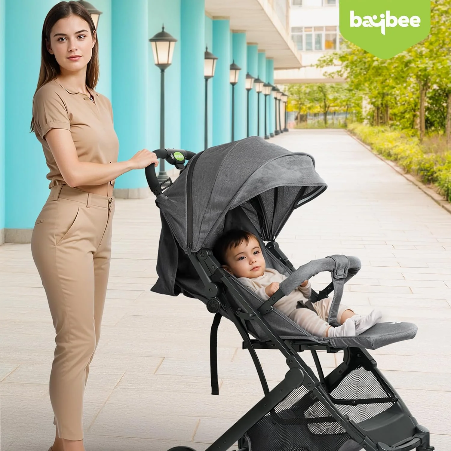 کالسکه بچه بایبی 2 در 1 چند منظوره مناسب نوزاد دختر و پسر 0 تا 3 سال، کالسکه تاشو با صندلی قابل تنظیم 3 حالته، کالسکه بچه گانه با سایبان و دسته والدین (خاکستری) کالسکه بچه بایبی 2 در 1 چند منظوره مناسب نوزاد دختر و پسر 0 تا 3 سال، کالسکه تاشو با صندلی قابل تنظیم 3 حالته، کالسکه بچه گانه با سایبان و دسته والدین (خاکستری)