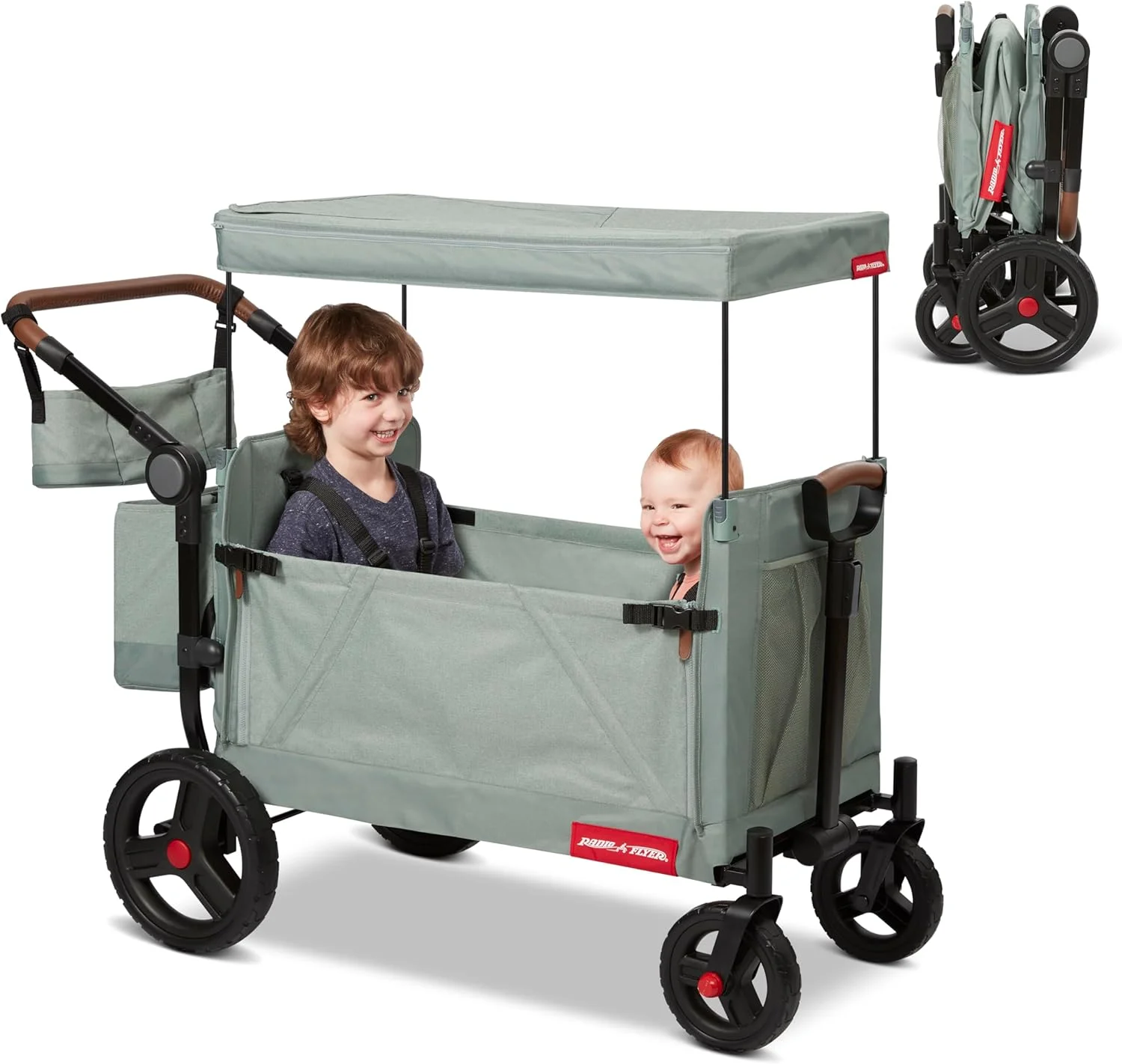 واگن تاشو رادیو فلایر مدل Atlas Stroll N Wagon مناسب برای کودکان بالای 1 سال - Sage