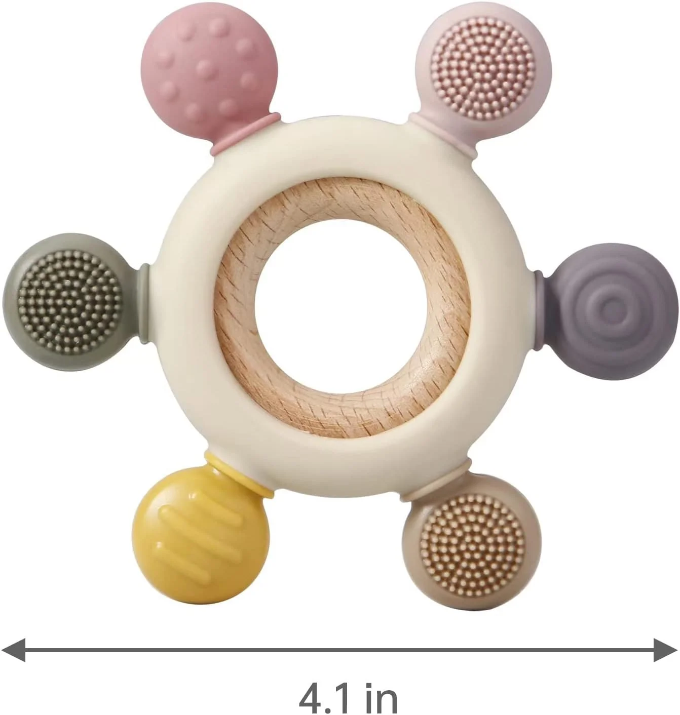 PandaEar Baby Teething Toys - Silicone Rudder Toy with Wooden Rings for Soothing Teething Pain Relief - Shower Gift for lnfants & Toddlers 3+ Months (Pink) PandaEar Baby Teething Toys - Silicone Rudder Toy with Wooden Rings for Soothing Teething Pain Relief - Shower Gift for lnfants & Toddlers 3+ Months (Pink)