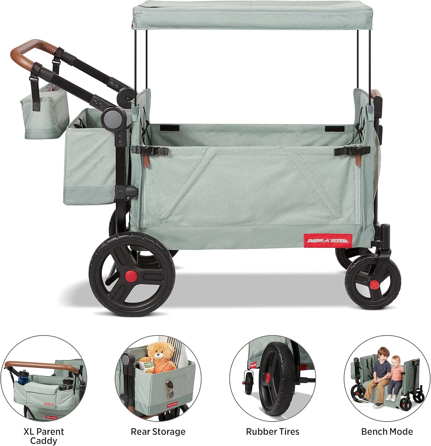واگن تاشو رادیو فلایر مدل Atlas Stroll N Wagon مناسب برای کودکان بالای 1 سال - Sage