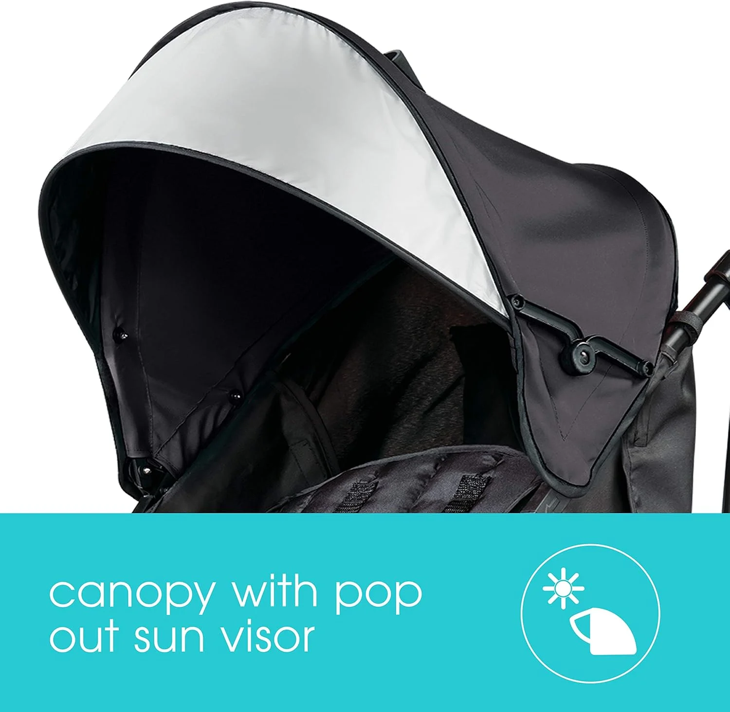 کالسکه مسافرتی سامر اینفنت 3Dlite، مشکی جت - کالسکه سبک وزن با فریم آلومینیومی، نشیمن بزرگ، تکیه گاه 4 حالته، سبد ذخیره سازی بسیار بزرگ - کالسکه برای مسافرت و موارد دیگر