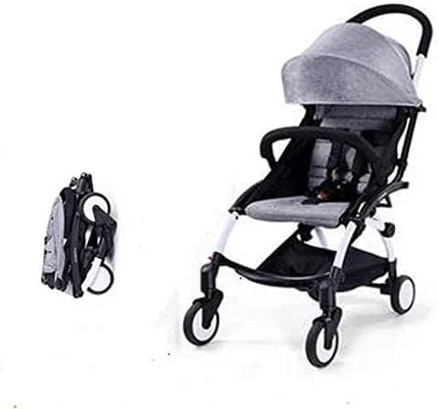 کالسکه بچه بیبی تایم، جمع و جور، سبک وزن، مناسب دویدن، تاشو، خاکستری