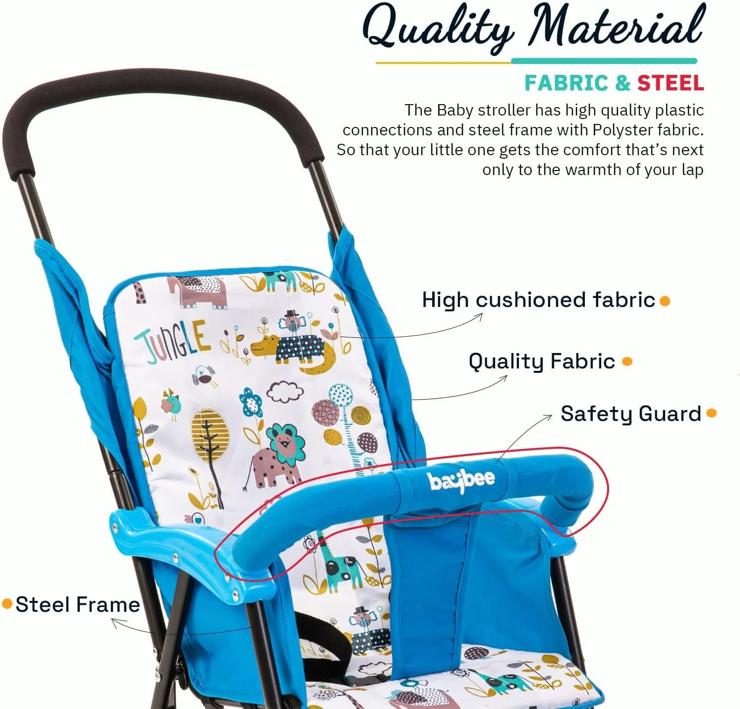 کالسکه مسافرتی کودک Baybee، کالسکه تاشو سبک وزن نوزاد با قابلیت تنظیم 2 حالته، سایبان، دسته گرد و کمربند ایمنی | کالسکه کودک نوپا 0-3 سال پسر دختر (آبی) کالسکه مسافرتی کودک Baybee، کالسکه تاشو سبک وزن نوزاد با قابلیت تنظیم 2 حالته، سایبان، دسته گرد و کمربند ایمنی | کالسکه کودک نوپا 0-3 سال پسر دختر (آبی)