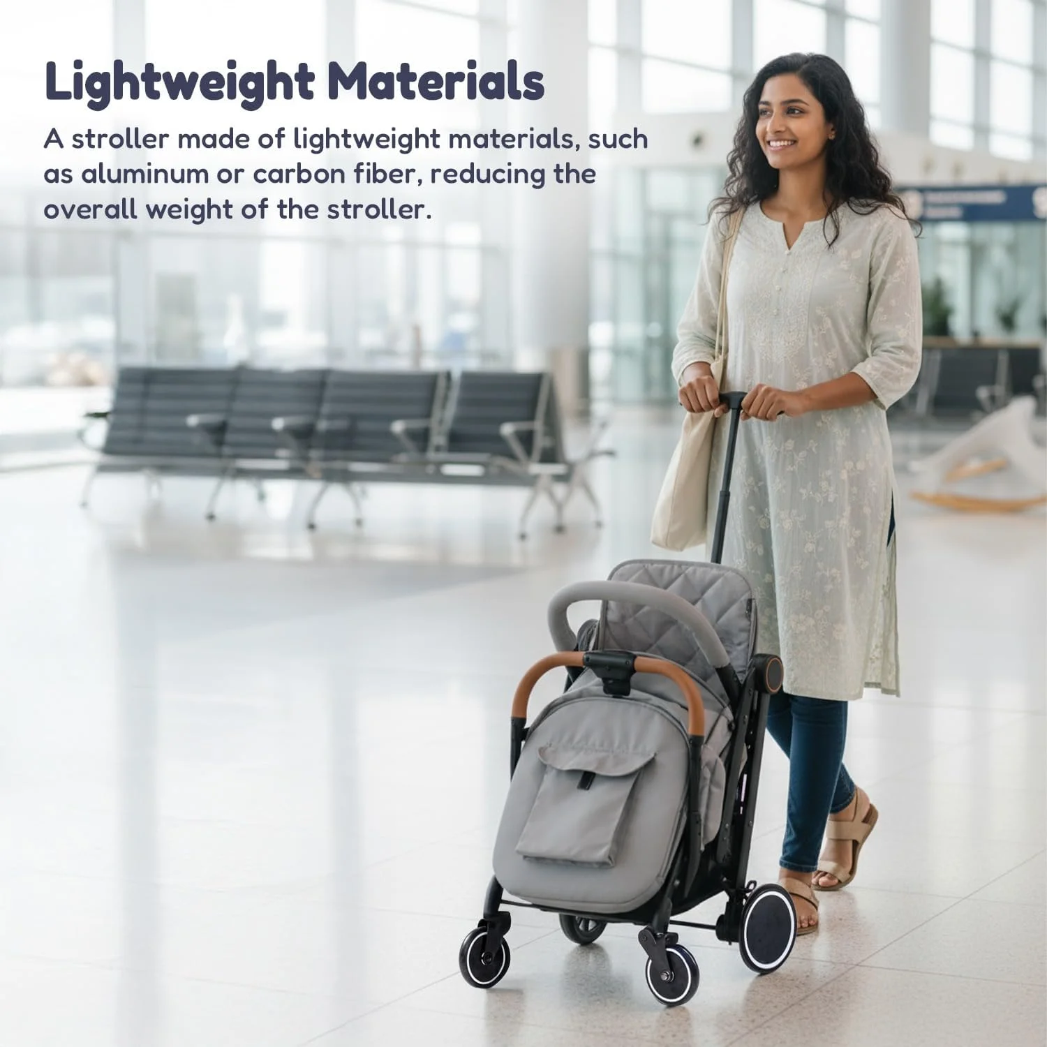 کالسکه مسافرتی کودک Baybee، کالسکه تاشو سبک وزن نوزاد با قابلیت تنظیم 2 حالته، سایبان، دسته گرد و کمربند ایمنی | کالسکه کودک برای کودکان نوپا 0-3 سال پسر دختر (خاکستری/مشکی)