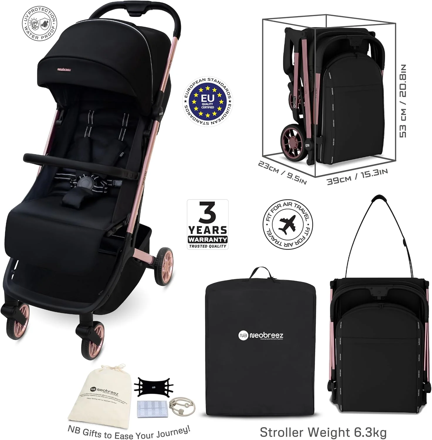 کالسکه فوق سبک نئولیت، سایز کابین هواپیما، تاشو و جمع و جور مناسب سفر، کالسکه کودک و نوزاد، تاشو با یک دست، صندلی قابل تنظیم، سایبان UPF 50+، مناسب 0-4 سال، 22 کیلوگرم کالسکه فوق سبک نئولیت، سایز کابین هواپیما، تاشو و جمع و جور مناسب سفر، کالسکه کودک و نوزاد، تاشو با یک دست، صندلی قابل تنظیم، سایبان UPF 50+، مناسب 0-4 سال، 22 کیلوگرم