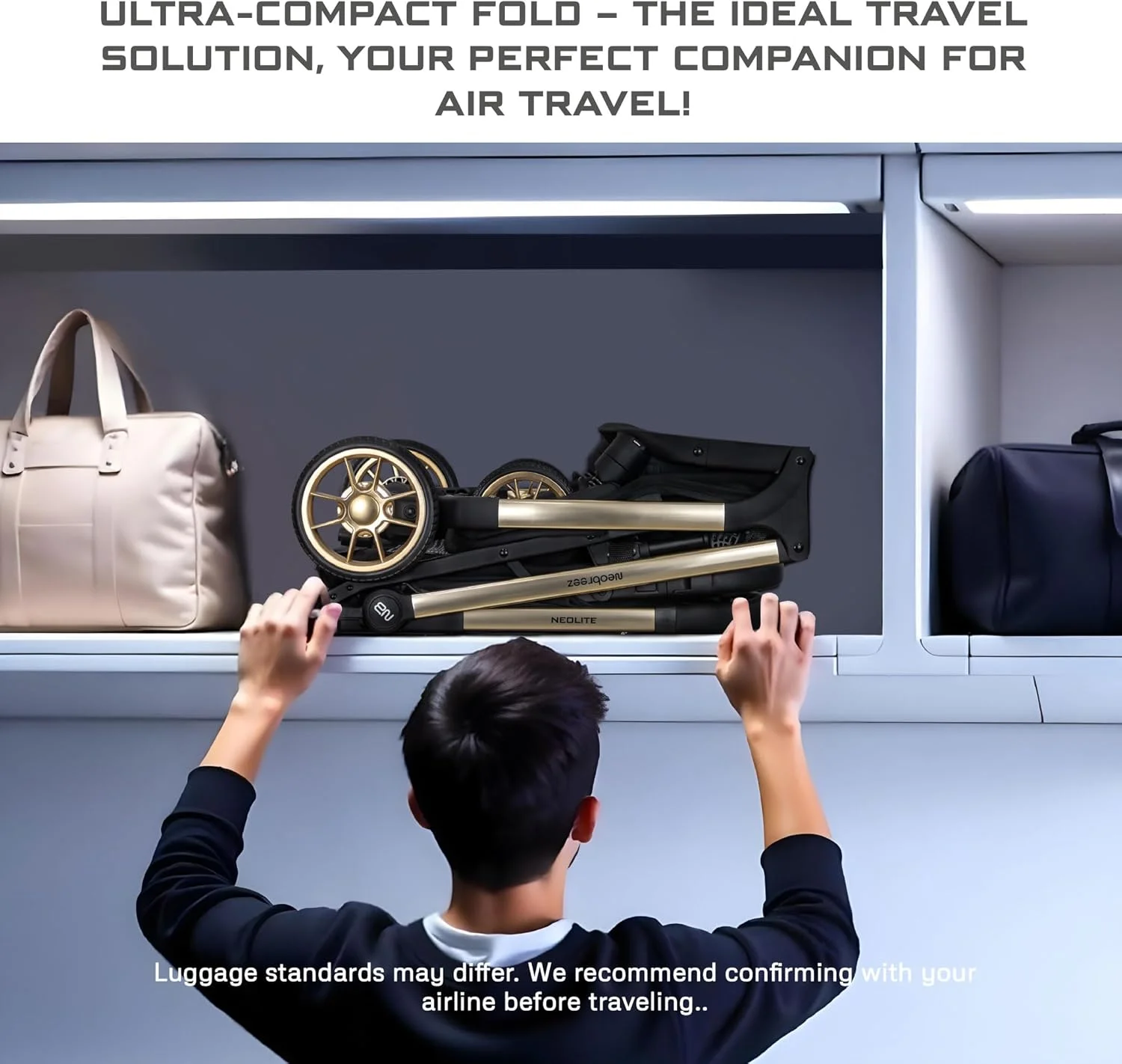 کالسکه فوق سبک نئولیت، سایز کابین هواپیما، تاشو و جمع و جور مناسب سفر، کالسکه کودک و نوزاد، تاشو با یک دست، صندلی قابل تنظیم، سایبان UPF 50+، مناسب 0-4 سال، 22 کیلوگرم کالسکه فوق سبک نئولیت، سایز کابین هواپیما، تاشو و جمع و جور مناسب سفر، کالسکه کودک و نوزاد، تاشو با یک دست، صندلی قابل تنظیم، سایبان UPF 50+، مناسب 0-4 سال، 22 کیلوگرم