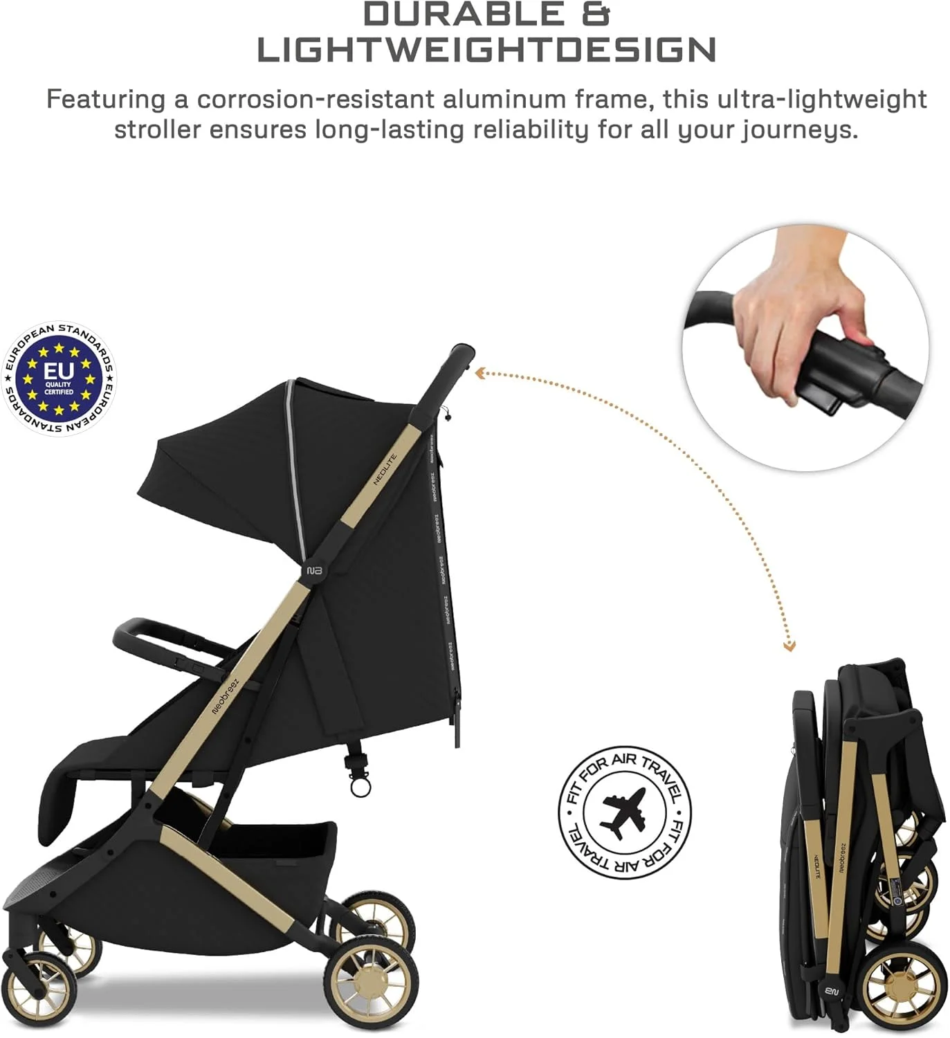 کالسکه فوق سبک نئولیت، سایز کابین هواپیما، تاشو و جمع و جور مناسب سفر، کالسکه کودک و نوزاد، تاشو با یک دست، صندلی قابل تنظیم، سایبان UPF 50+، مناسب 0-4 سال، 22 کیلوگرم کالسکه فوق سبک نئولیت، سایز کابین هواپیما، تاشو و جمع و جور مناسب سفر، کالسکه کودک و نوزاد، تاشو با یک دست، صندلی قابل تنظیم، سایبان UPF 50+، مناسب 0-4 سال، 22 کیلوگرم