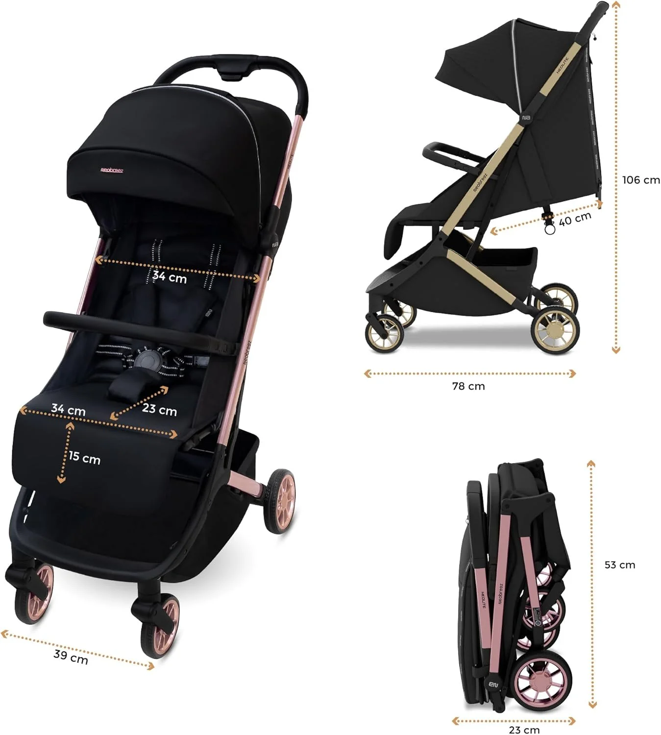 کالسکه فوق سبک نئولیت، سایز کابین هواپیما، تاشو و جمع و جور مناسب سفر، کالسکه کودک و نوزاد، تاشو با یک دست، صندلی قابل تنظیم، سایبان UPF 50+، مناسب 0-4 سال، 22 کیلوگرم کالسکه فوق سبک نئولیت، سایز کابین هواپیما، تاشو و جمع و جور مناسب سفر، کالسکه کودک و نوزاد، تاشو با یک دست، صندلی قابل تنظیم، سایبان UPF 50+، مناسب 0-4 سال، 22 کیلوگرم