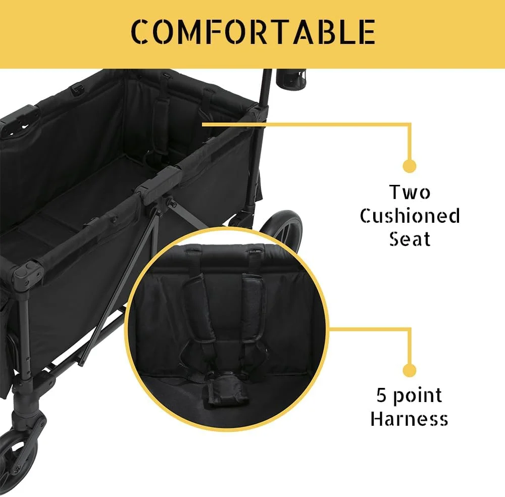 کالسکه واگنی TEKNUM Fellow برای 2 کودک به همراه سینی اسنک - مشکی کالسکه واگنی TEKNUM Fellow برای 2 کودک به همراه سینی اسنک - مشکی