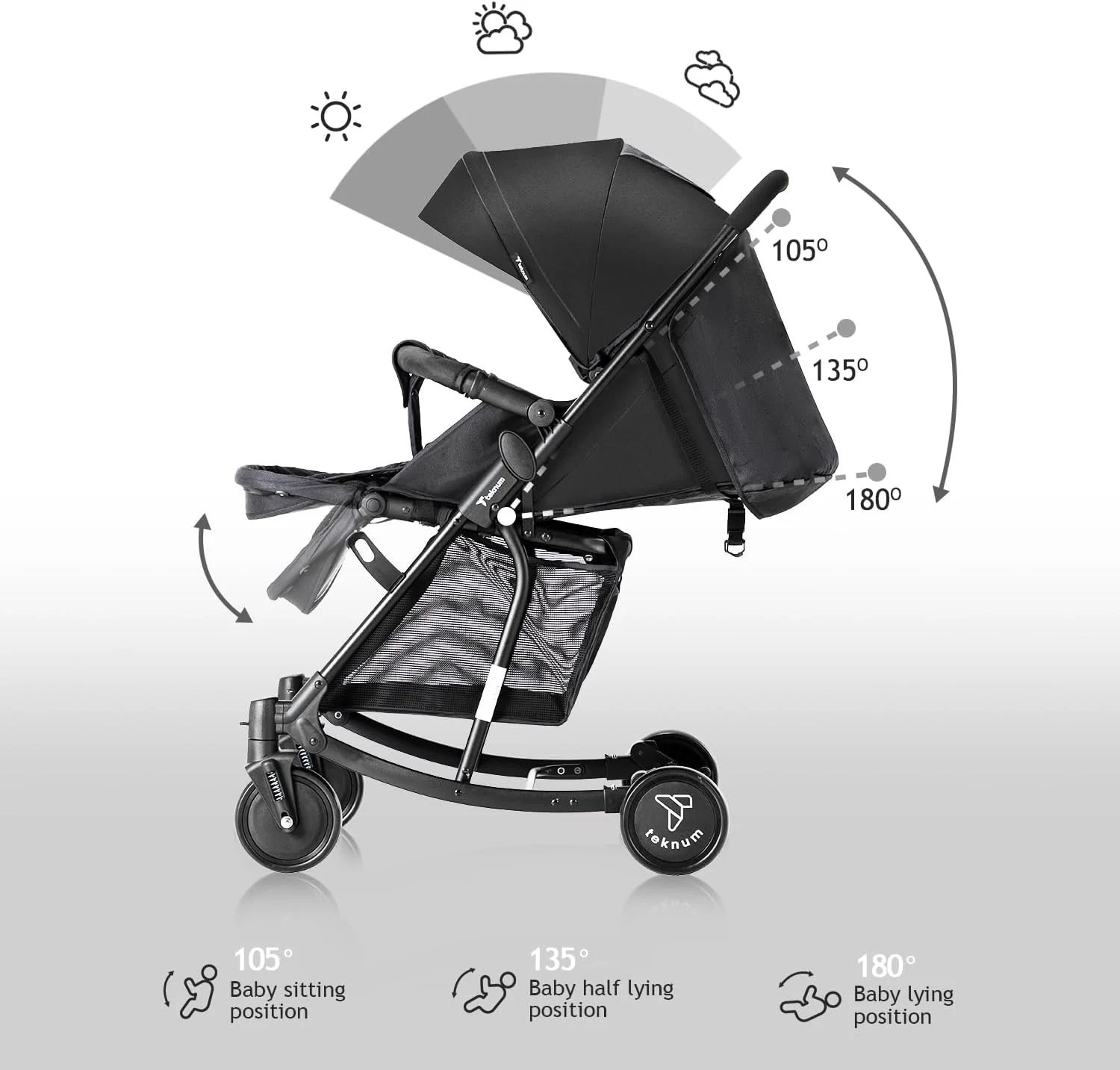 کالسکه تِکنوم مدل Glide 2in1 - مشکی