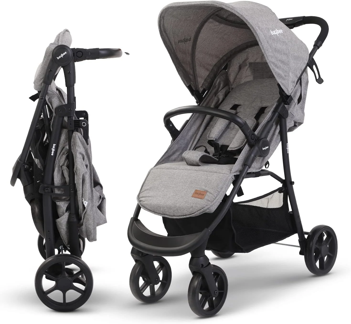 کالسکه کودک Baybee مناسب سفر هوایی با صندلی و سایبان قابل تنظیم 3 حالته، سبد حمل، فریم آلومینیومی و چرخ های بزرگ | کالسکه کودک برای کودکان نوپا 0-3 سال دختر پسر (نقره ای) کالسکه کودک Baybee مناسب سفر هوایی با صندلی و سایبان قابل تنظیم 3 حالته، سبد حمل، فریم آلومینیومی و چرخ های بزرگ | کالسکه کودک برای کودکان نوپا 0-3 سال دختر پسر (نقره ای)