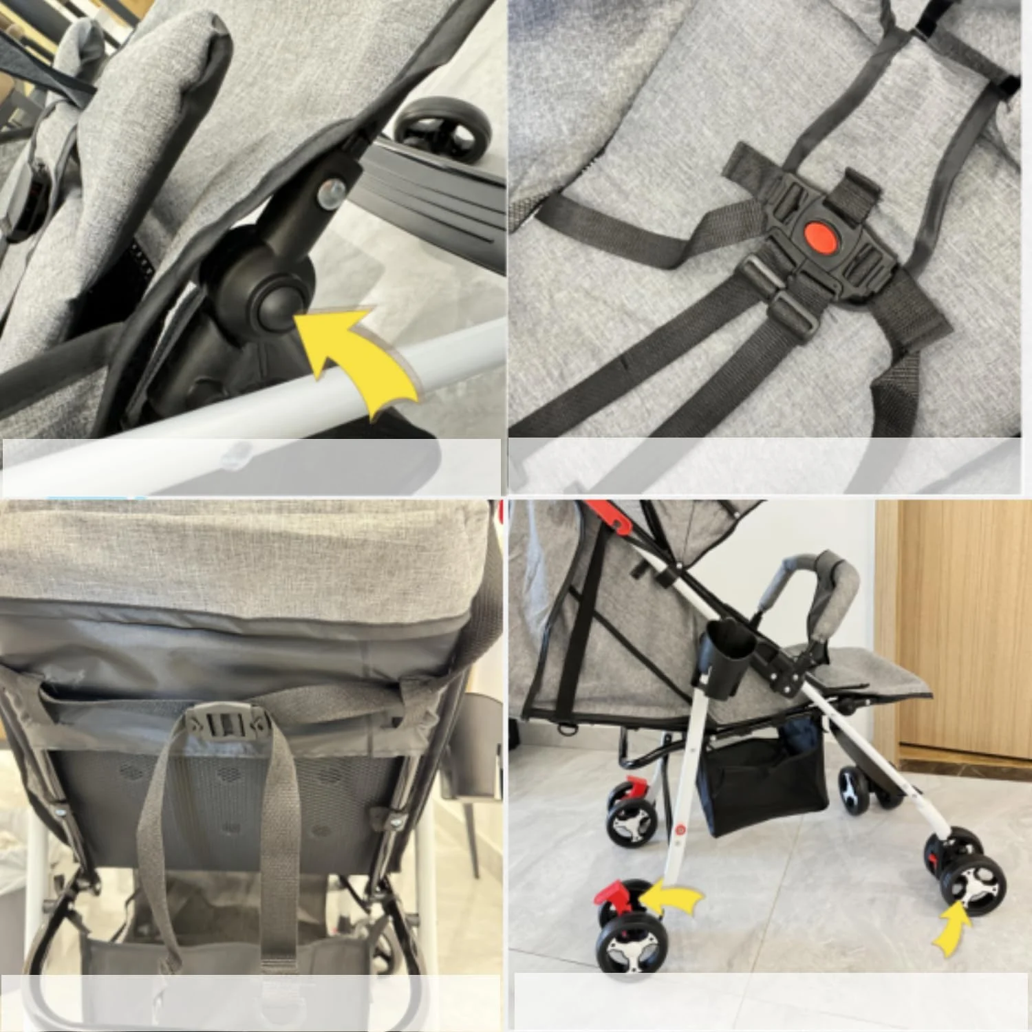 کالسکه مسافرتی سبک SKY-TOUCH، کالسکه تاشو کودک با سبد ذخیره سازی بزرگ، تکیه گاه چند حالته، تاشو آسان با یک دست، راحت و قابلیت خواب کامل (خاکستری) کالسکه مسافرتی سبک SKY-TOUCH، کالسکه تاشو کودک با سبد ذخیره سازی بزرگ، تکیه گاه چند حالته، تاشو آسان با یک دست، راحت و قابلیت خواب کامل (خاکستری)