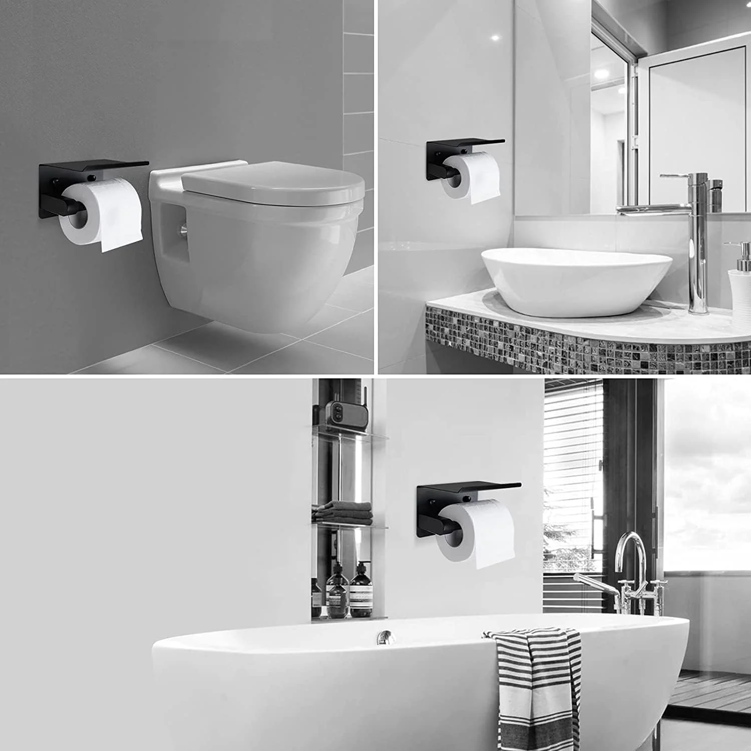 جا دستمال کاغذی رولی زولیس با قفسه، نگهدارنده استیل ضد زنگ دستمال توالت، نگهدارنده رول دستمال کاغذی مشکی مات مناسب سرویس بهداشتی و حمام جا دستمال کاغذی رولی زولیس با قفسه، نگهدارنده استیل ضد زنگ دستمال توالت، نگهدارنده رول دستمال کاغذی مشکی مات مناسب سرویس بهداشتی و حمام