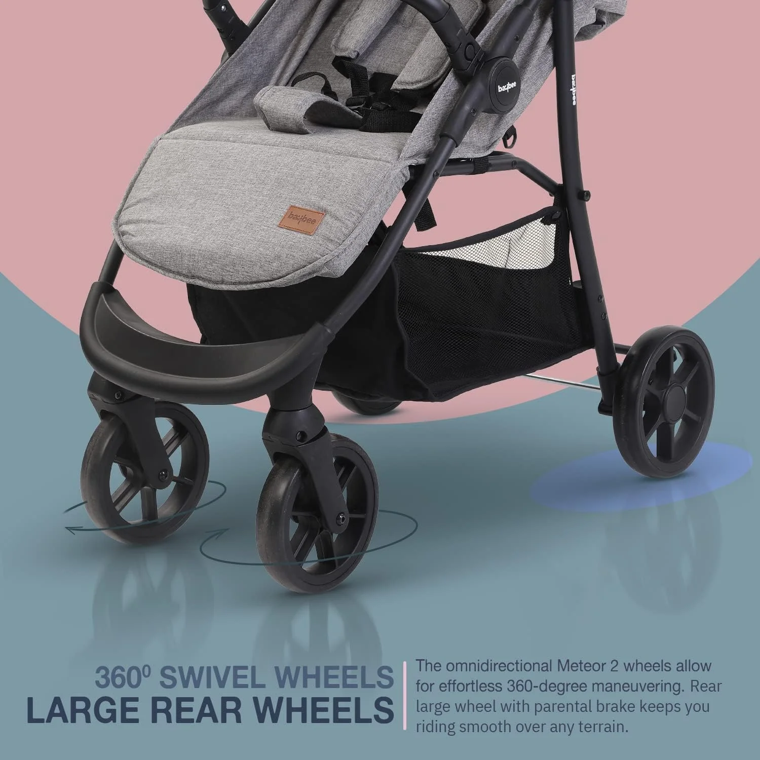 کالسکه کودک Baybee مناسب سفر هوایی با صندلی و سایبان قابل تنظیم 3 حالته، سبد حمل، فریم آلومینیومی و چرخ های بزرگ | کالسکه کودک برای کودکان نوپا 0-3 سال دختر پسر (نقره ای) کالسکه کودک Baybee مناسب سفر هوایی با صندلی و سایبان قابل تنظیم 3 حالته، سبد حمل، فریم آلومینیومی و چرخ های بزرگ | کالسکه کودک برای کودکان نوپا 0-3 سال دختر پسر (نقره ای)