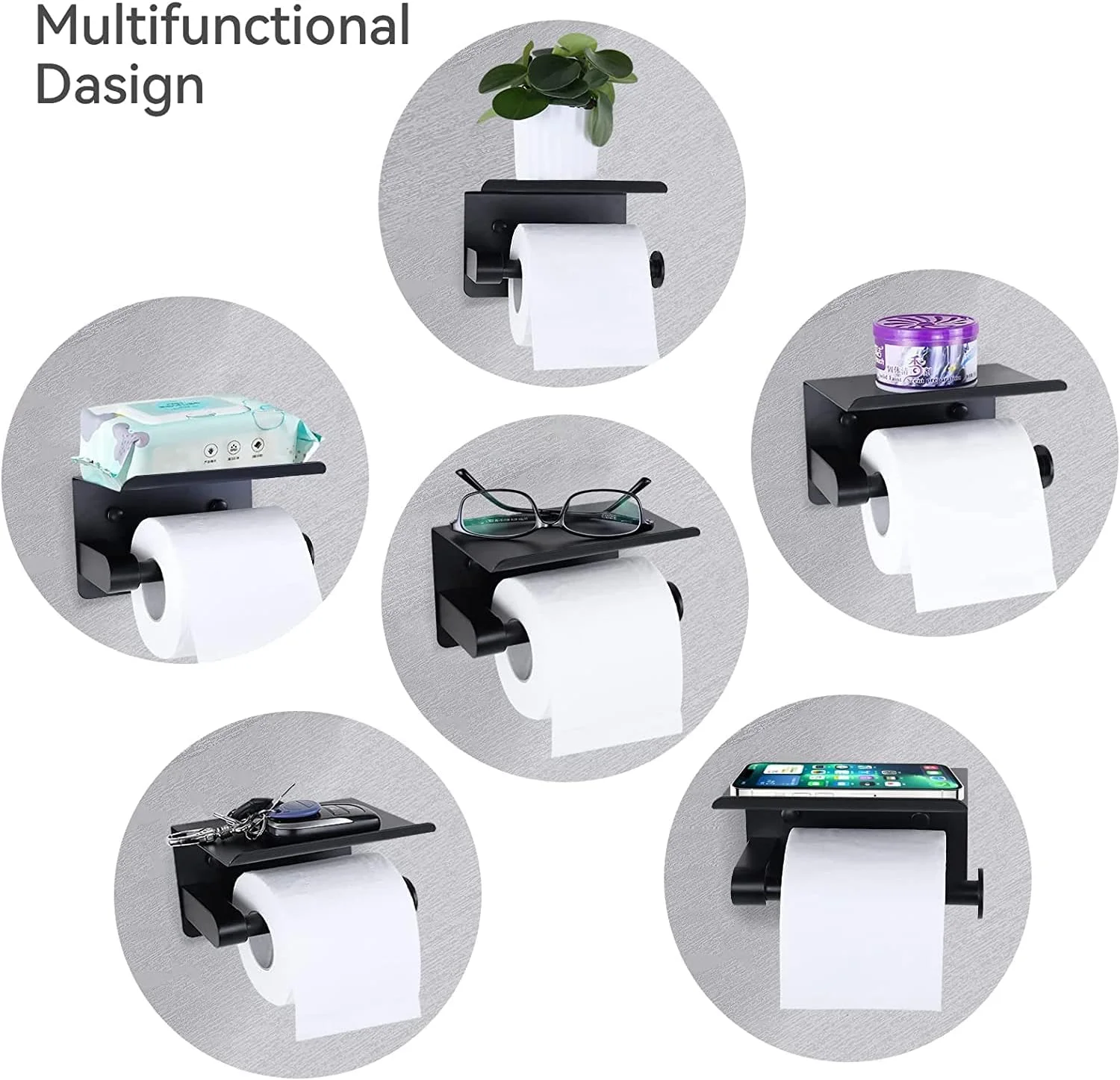 جا دستمال کاغذی رولی زولیس با قفسه، نگهدارنده استیل ضد زنگ دستمال توالت، نگهدارنده رول دستمال کاغذی مشکی مات مناسب سرویس بهداشتی و حمام جا دستمال کاغذی رولی زولیس با قفسه، نگهدارنده استیل ضد زنگ دستمال توالت، نگهدارنده رول دستمال کاغذی مشکی مات مناسب سرویس بهداشتی و حمام