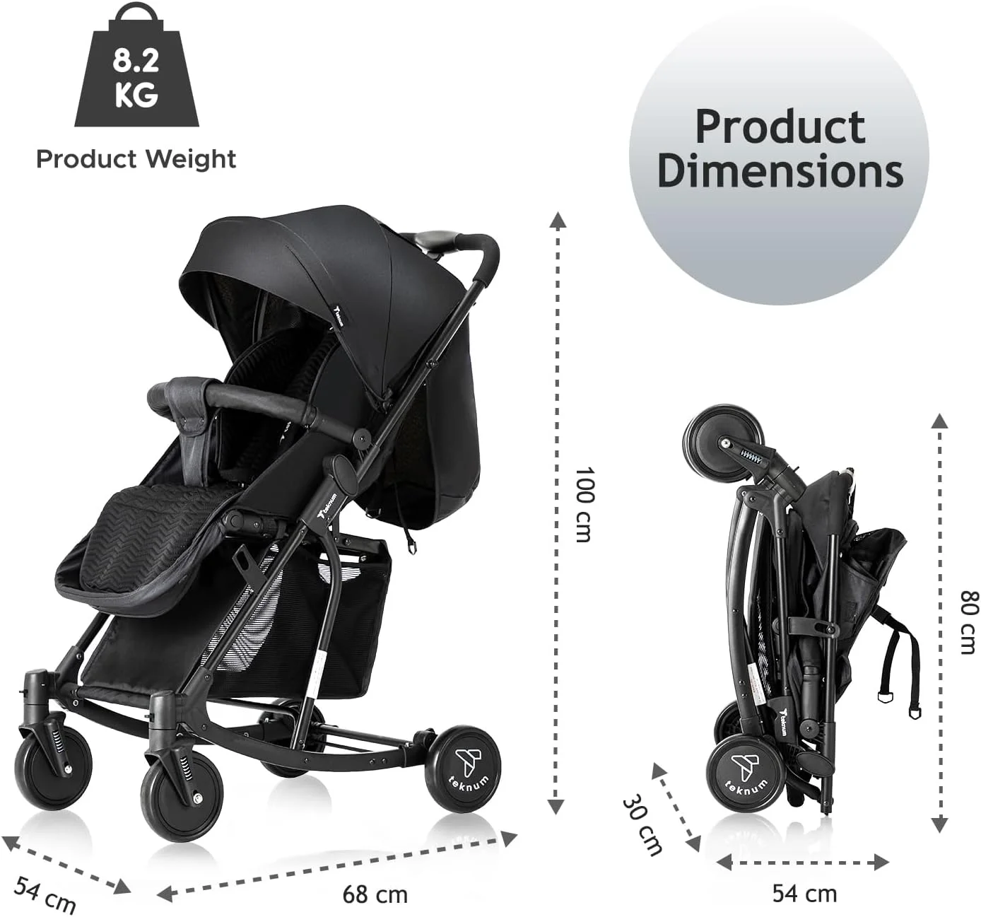کالسکه تِکنوم مدل Glide 2in1 - مشکی