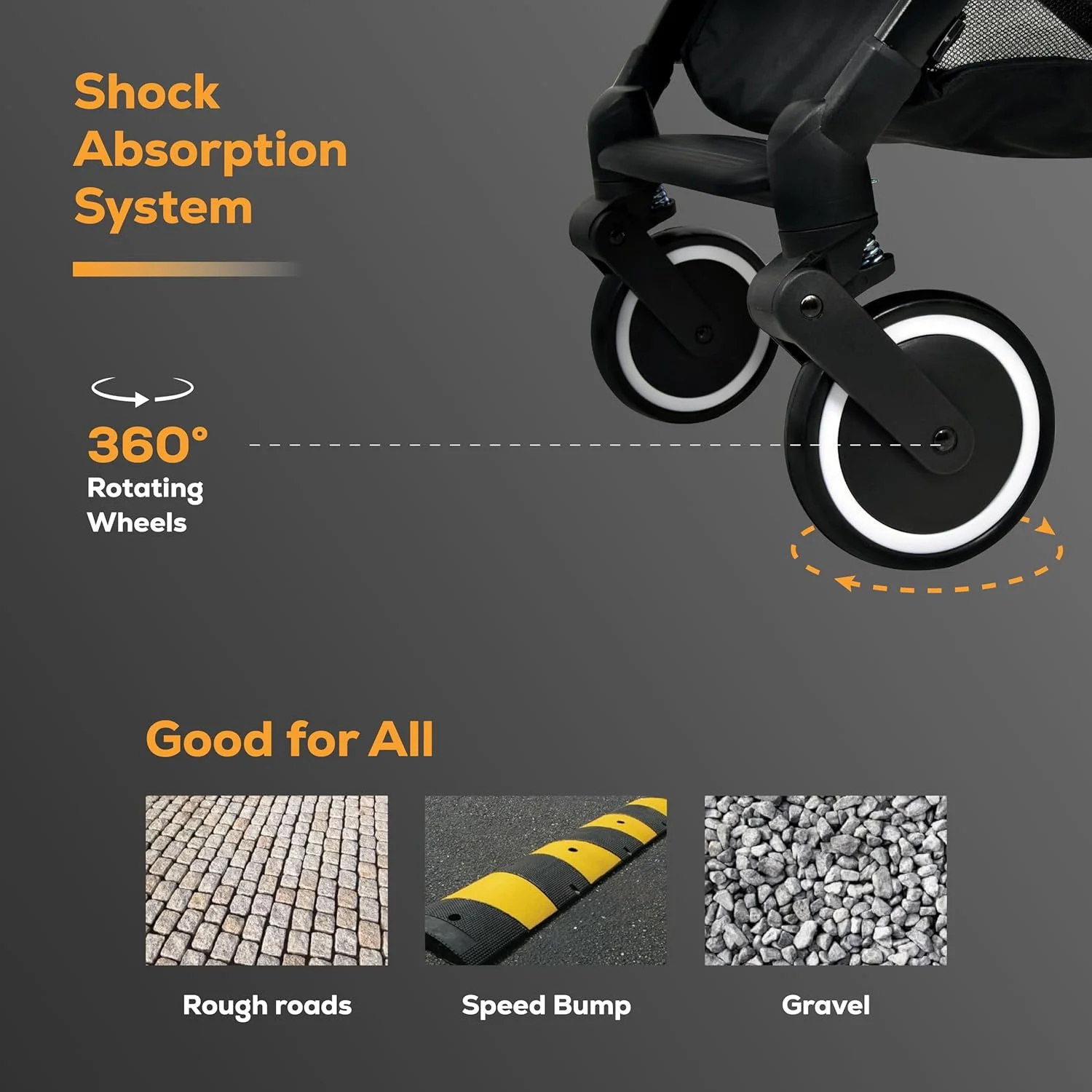 کالسکه مسافرتی کودک نورتر براوو مناسب نوزادان/کودکان 0 تا 36 ماه، دارای سبد ذخیره سازی، سپر جداشدنی، کمربند ایمنی 5 نقطه ای، طراحی تاشو جمع و جور، خاکستری