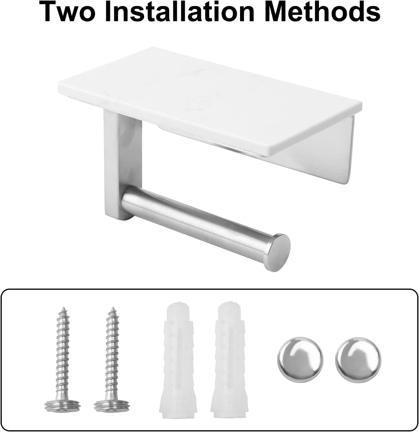 جا دستمال کاغذی توالت Zjyufy سفید، جا دستمال کاغذی توالت استیل ضد زنگ با قفسه مرمری، لوازم جانبی حمام، بسیار سبک، نصب آسان جا دستمال کاغذی توالت Zjyufy سفید، جا دستمال کاغذی توالت استیل ضد زنگ با قفسه مرمری، لوازم جانبی حمام، بسیار سبک، نصب آسان