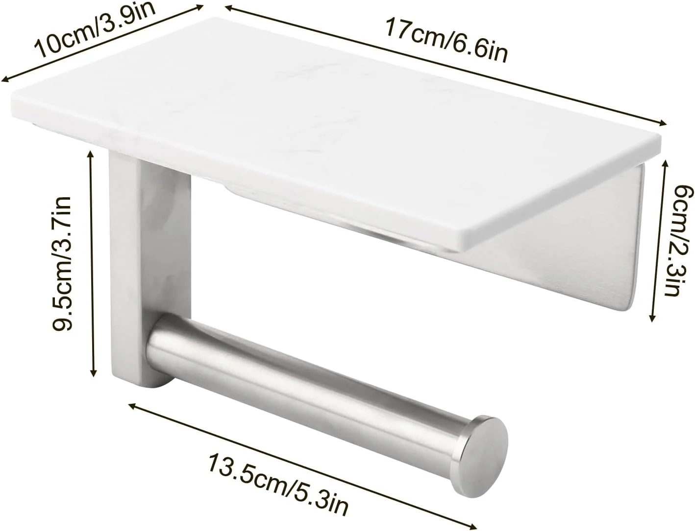 جا دستمال کاغذی توالت Zjyufy سفید، جا دستمال کاغذی توالت استیل ضد زنگ با قفسه مرمری، لوازم جانبی حمام، بسیار سبک، نصب آسان جا دستمال کاغذی توالت Zjyufy سفید، جا دستمال کاغذی توالت استیل ضد زنگ با قفسه مرمری، لوازم جانبی حمام، بسیار سبک، نصب آسان