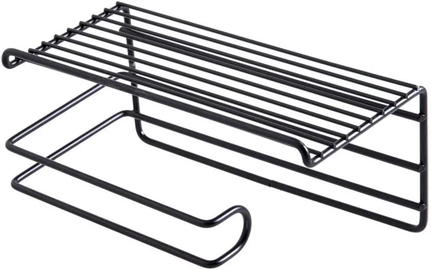 نگهدارنده دستمال توالت چسبی زولیس با قفسه، جا دستمال کاغذی رولی - (سایز استاندارد، مشکی) نگهدارنده دستمال توالت چسبی زولیس با قفسه، جا دستمال کاغذی رولی - (سایز استاندارد، مشکی)