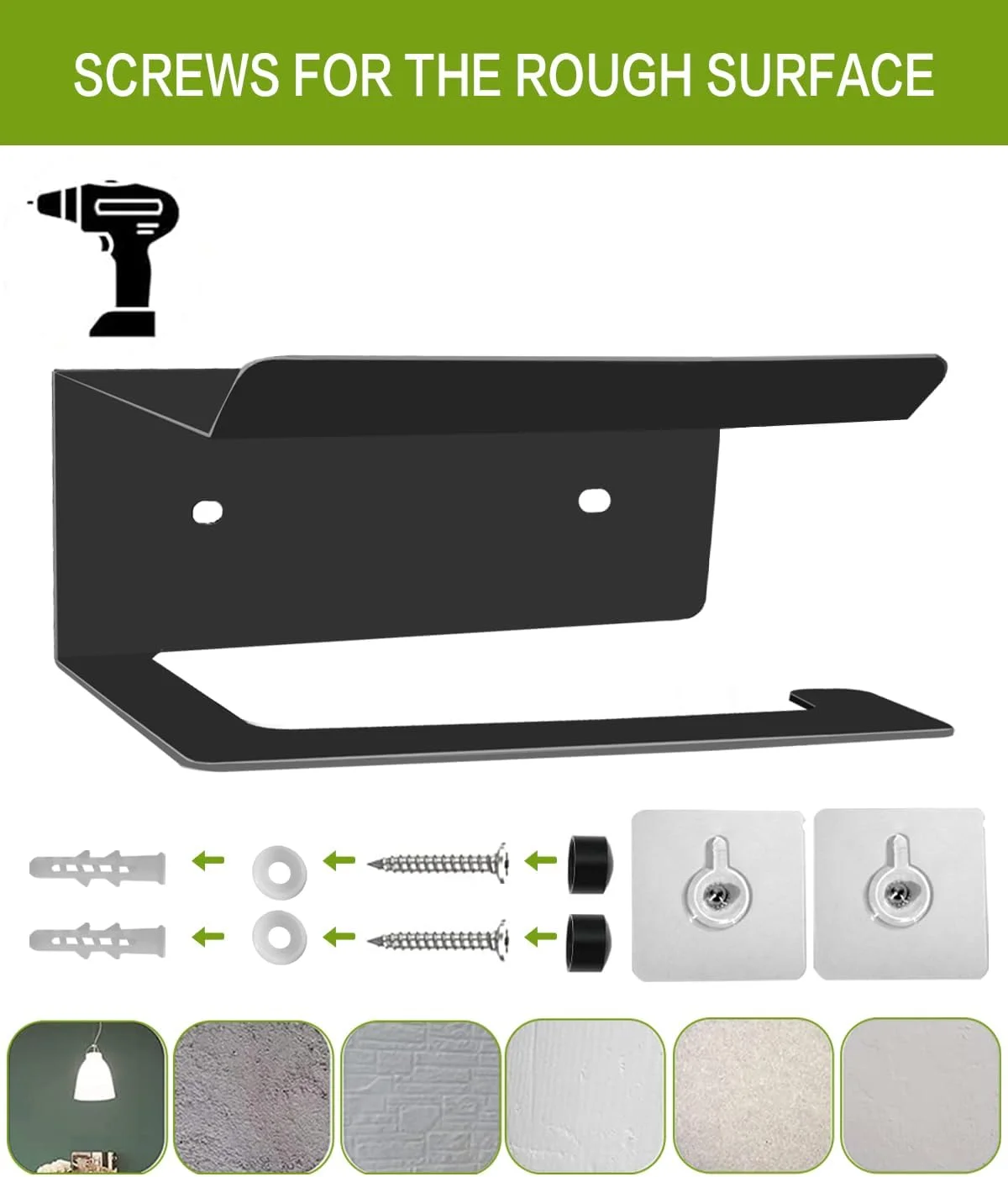 جا دستمال کاغذی توالت ZephyrCraft، جا کاغذی توالت مشکی دیواری با قفسه تلفن، فولاد ضد زنگ SUS304، جا دستمال کاغذی آشپزخانه و حمام با قابلیت نصب چسبی و دیواری جا دستمال کاغذی توالت ZephyrCraft، جا کاغذی توالت مشکی دیواری با قفسه تلفن، فولاد ضد زنگ SUS304، جا دستمال کاغذی آشپزخانه و حمام با قابلیت نصب چسبی و دیواری