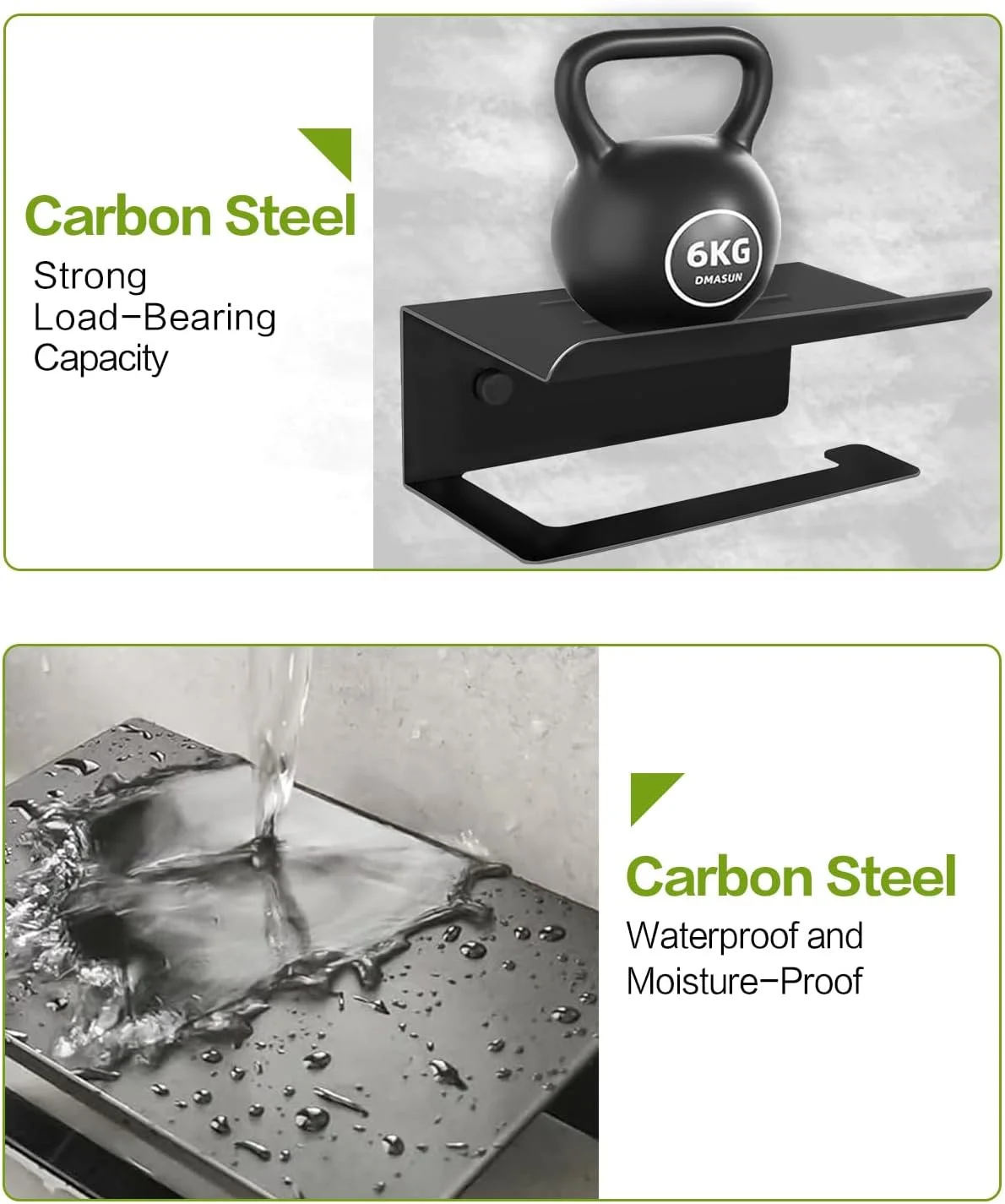 جا دستمال کاغذی توالت ZephyrCraft، جا کاغذی توالت مشکی دیواری با قفسه تلفن، فولاد ضد زنگ SUS304، جا دستمال کاغذی آشپزخانه و حمام با قابلیت نصب چسبی و دیواری جا دستمال کاغذی توالت ZephyrCraft، جا کاغذی توالت مشکی دیواری با قفسه تلفن، فولاد ضد زنگ SUS304، جا دستمال کاغذی آشپزخانه و حمام با قابلیت نصب چسبی و دیواری